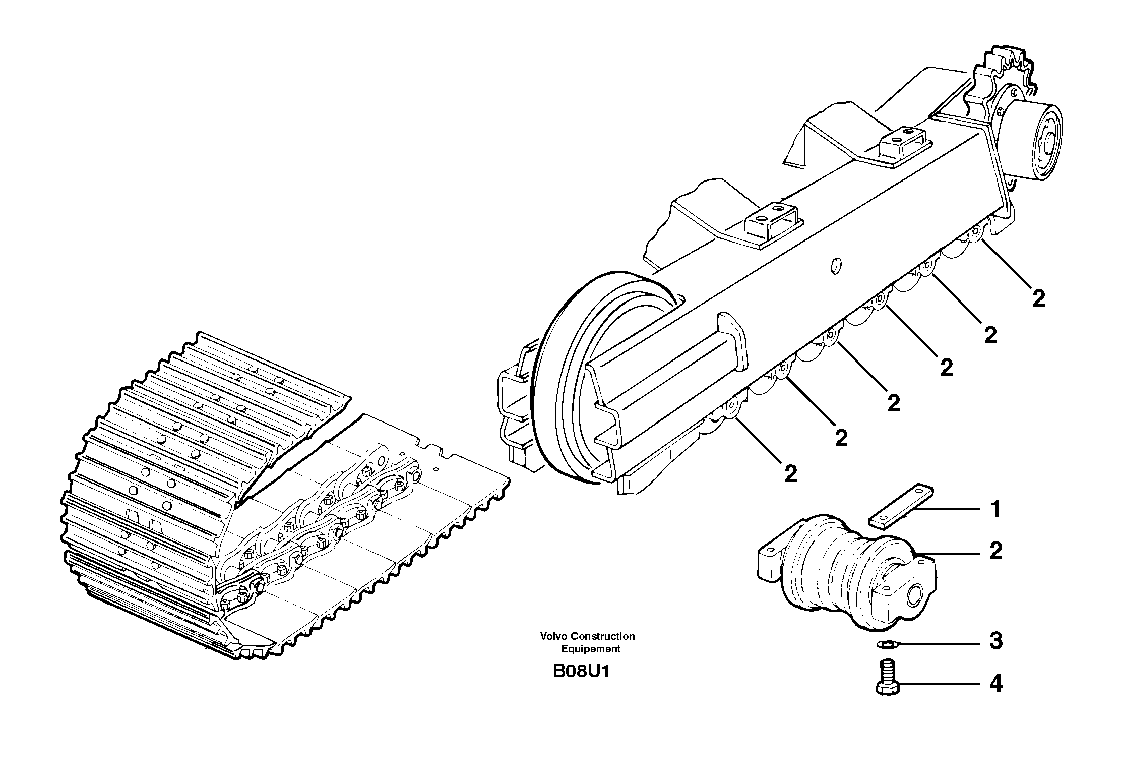 Схема запчастей Volvo EC70 - 1948 Track rollers ( steel tracks ) EC70 TYPE 233