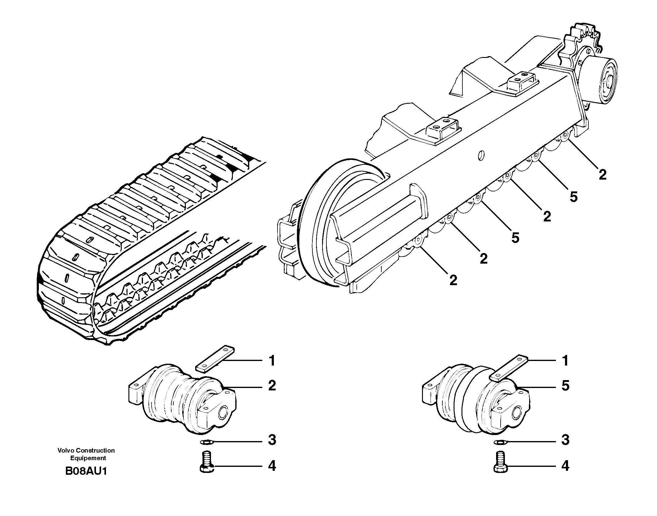 Схема запчастей Volvo EC70 - 1950 Track rollers ( rubber tracks ) EC70 TYPE 233