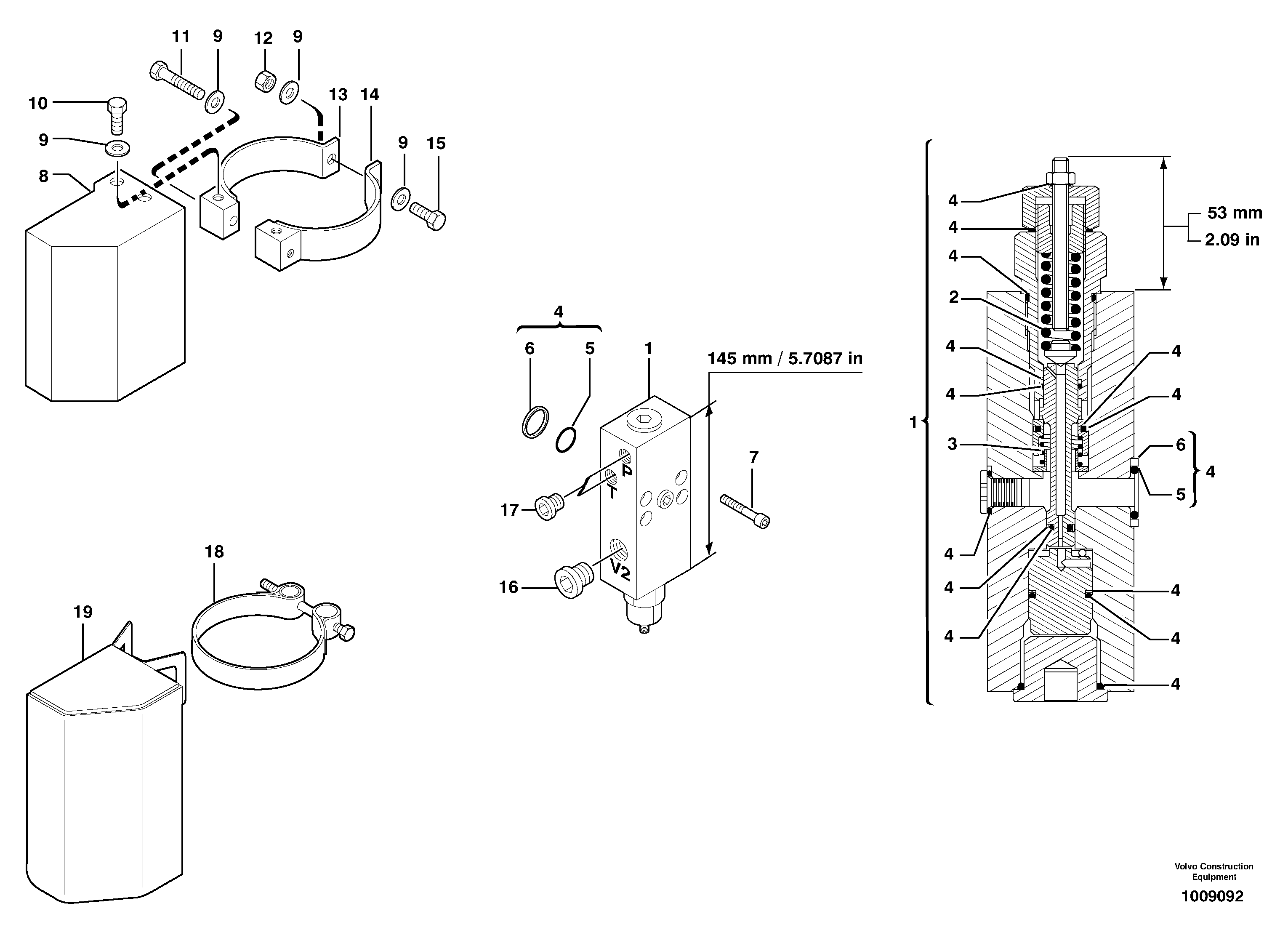 Схема запчастей Volvo EC70 - 2615 Safety valve ( boom cylinder ) EC70 TYPE 233