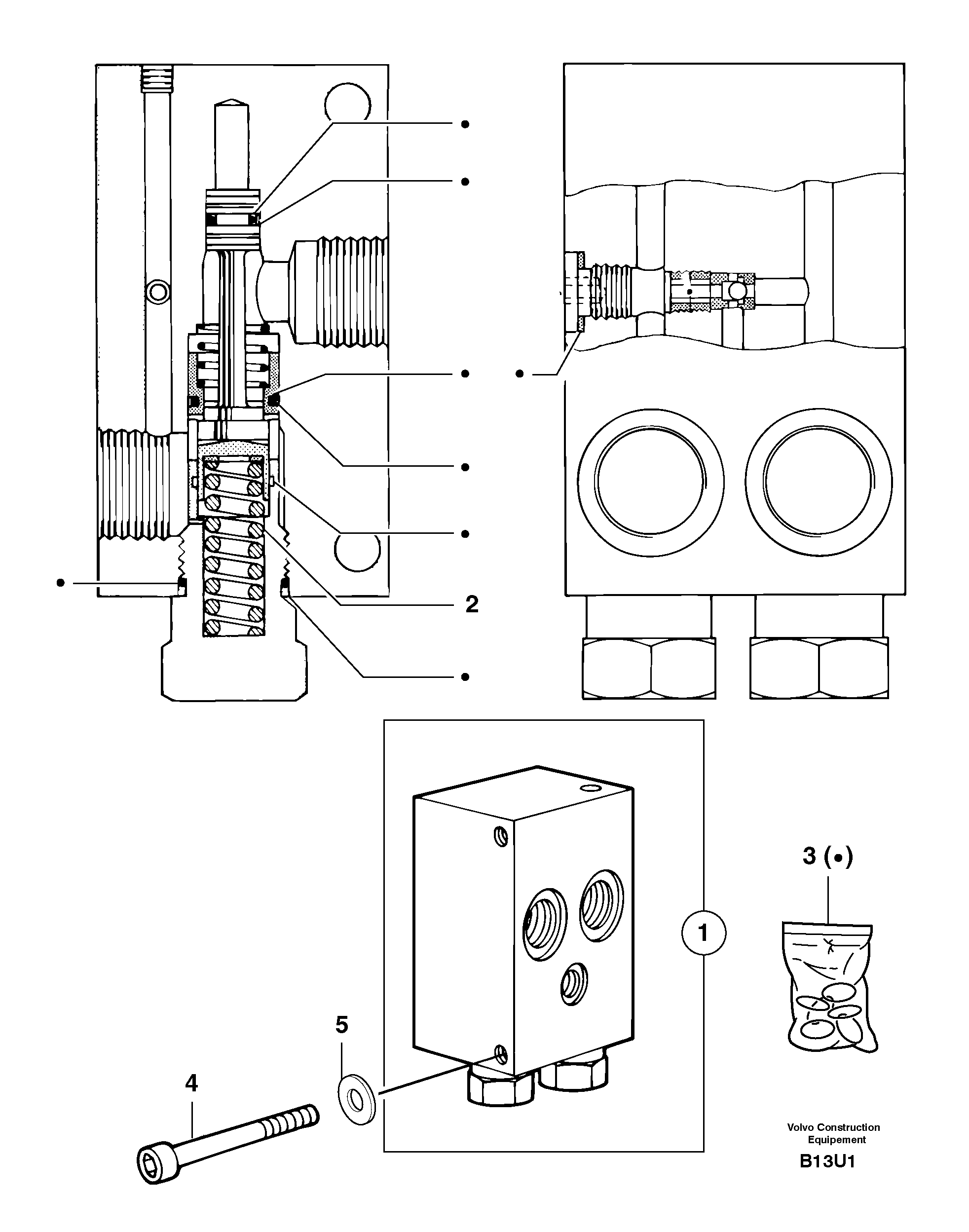 Схема запчастей Volvo EC70 - 2621 Balancing valve ( travelling ) EC70 TYPE 233