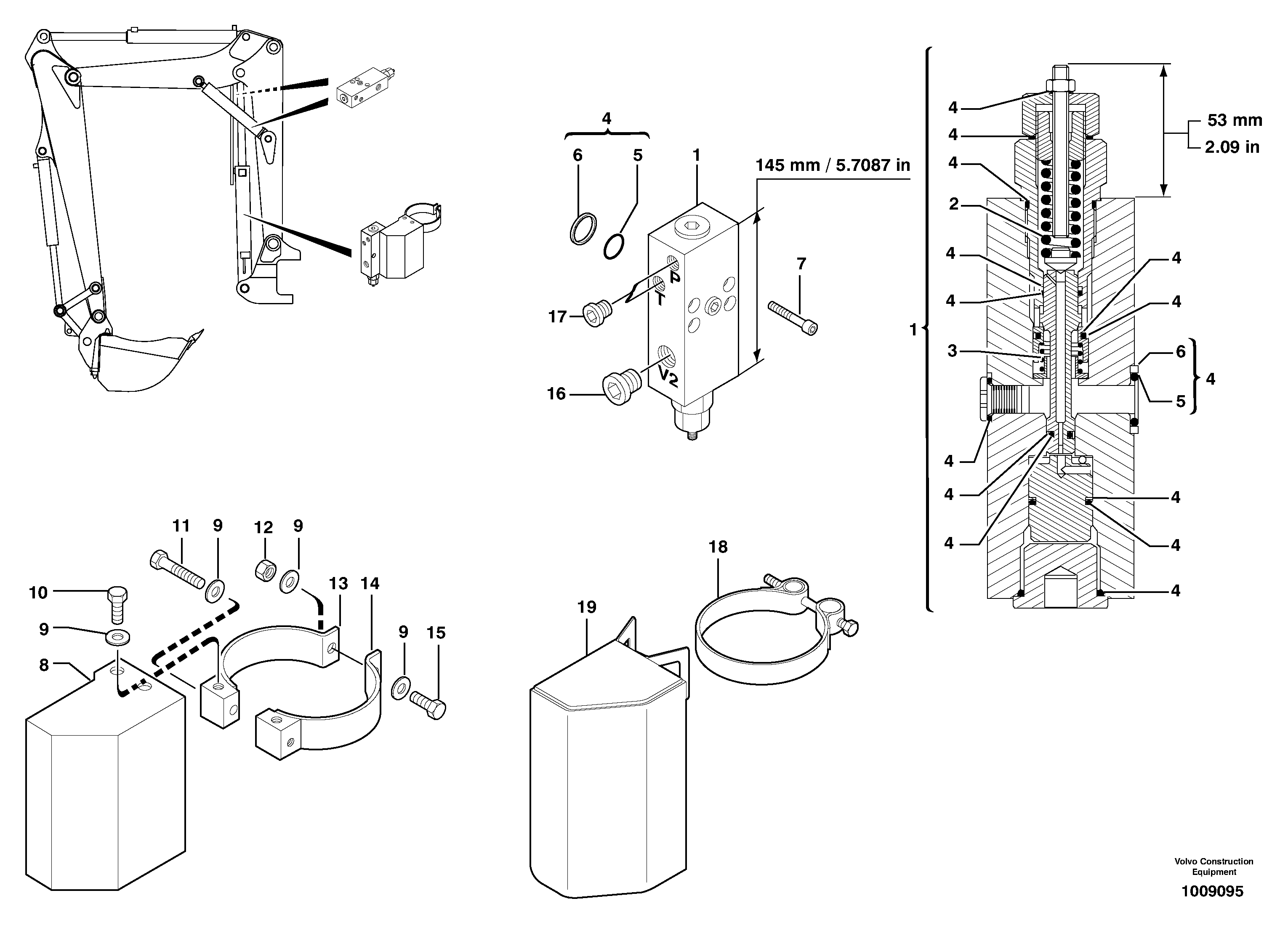 Схема запчастей Volvo EC70 - 2808 Safety valve (boom cylinder / intermediate boom cylinder) EC70VV TYPE 233