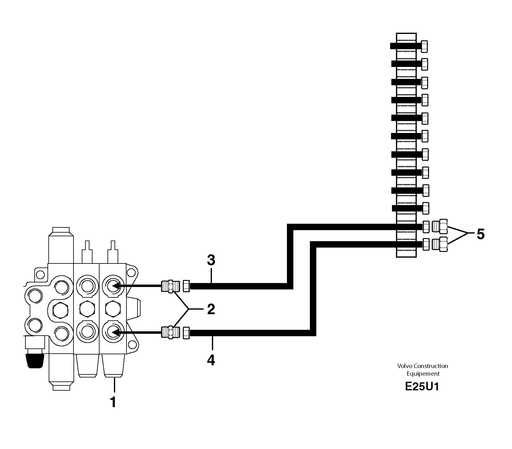 Схема запчастей Volvo EC70 - 2999 Hydraulic circuit ( accessories - 58 l/min ) EC70VV TYPE 233