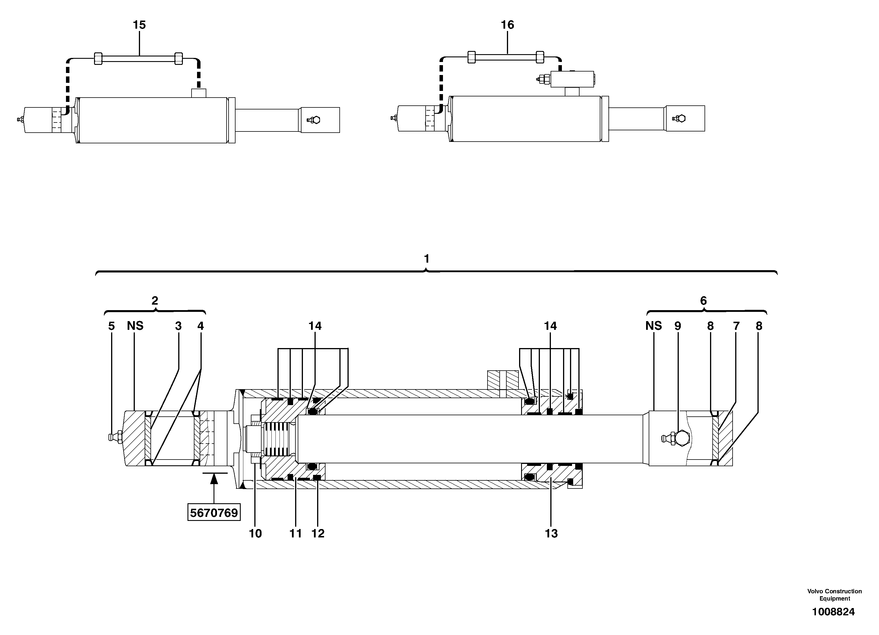 Схема запчастей Volvo EC70 - 2738 Dipper arm cylinder EC70 TYPE 233