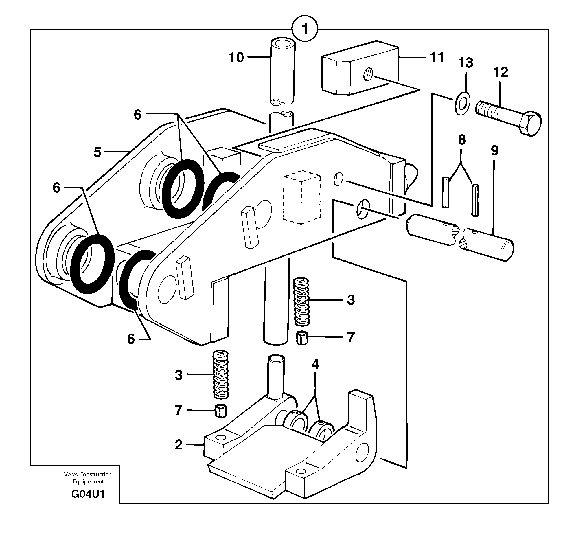 Схема запчастей Volvo EC70 - 102380 Tool holder / mechanical control EC70VV TYPE 233