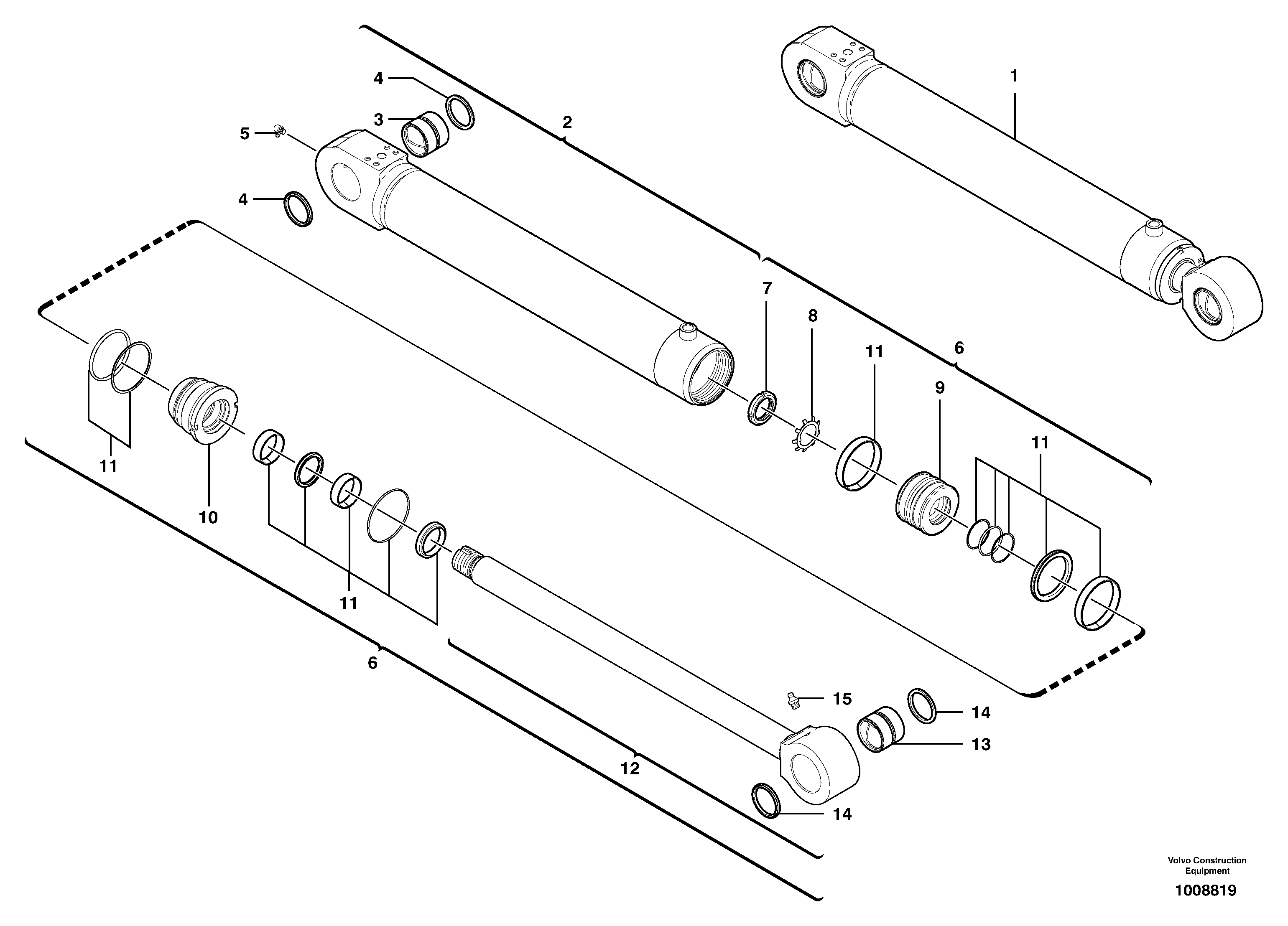 Схема запчастей Volvo EC70 - 3216 Intermediate boom cylinder EC70VV TYPE 233