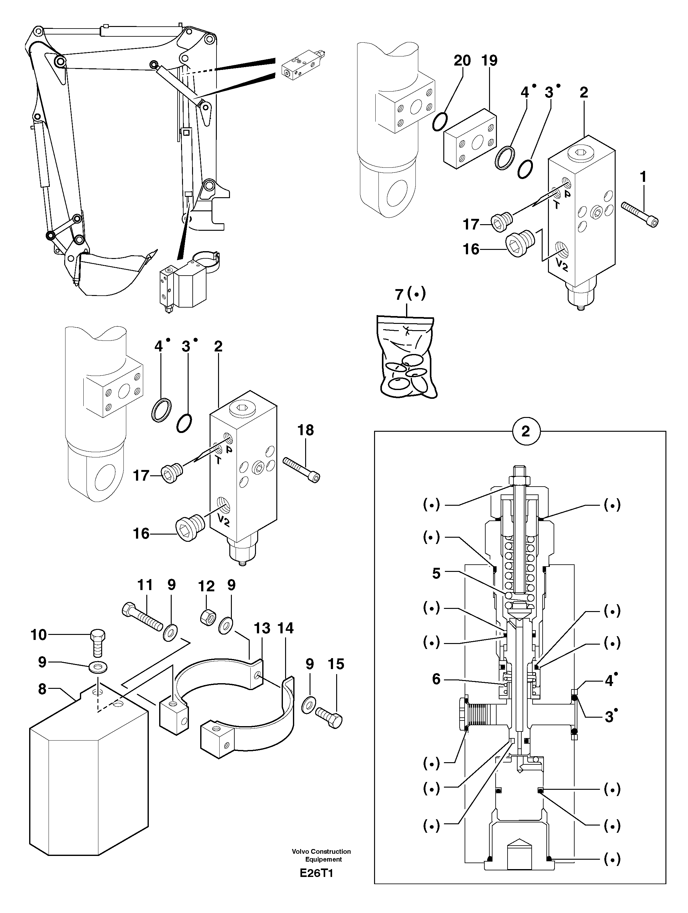 Схема запчастей Volvo EW50 - 32625 Safety valve EW50VV TYPE 256