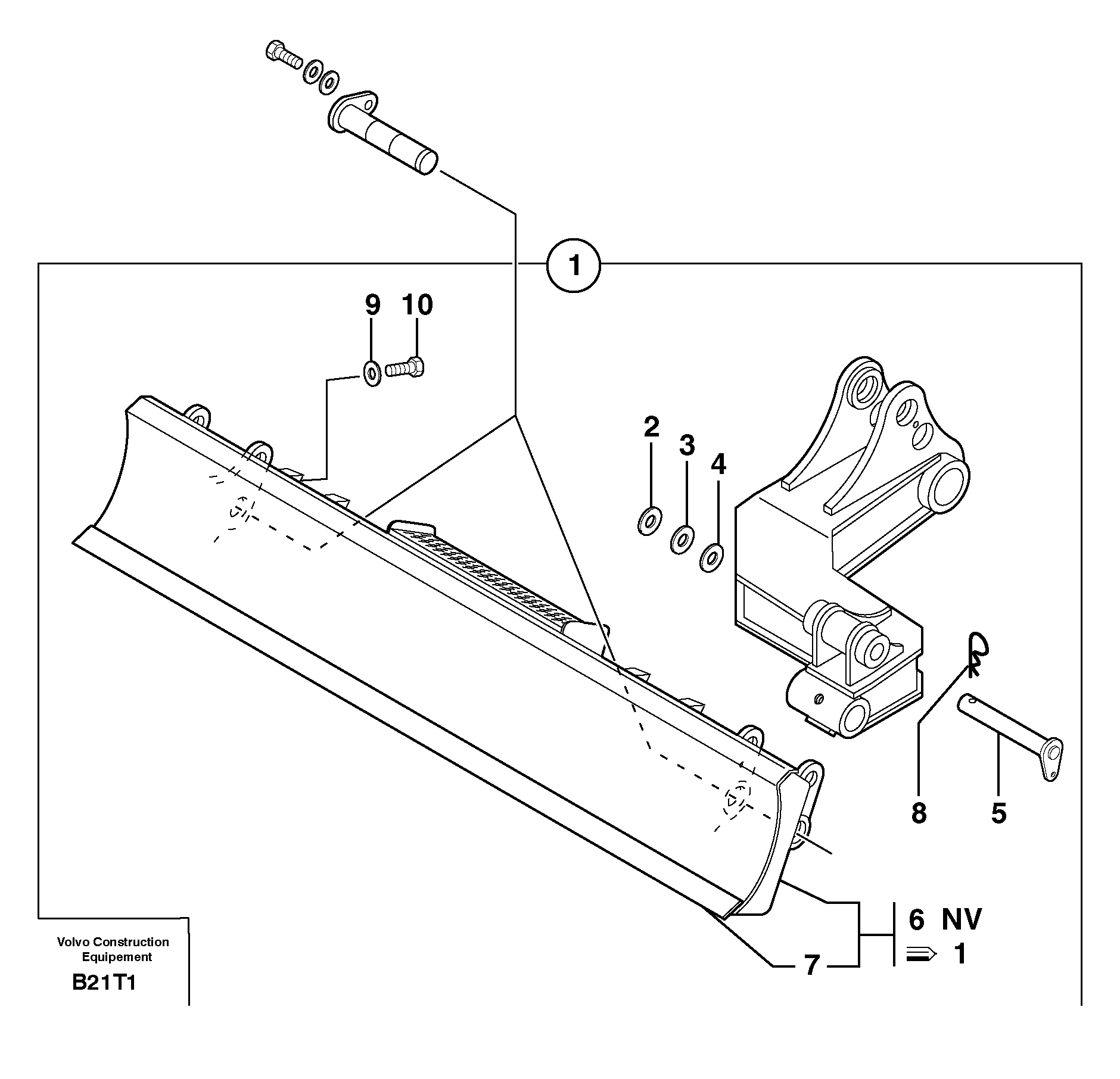 Схема запчастей Volvo EW50 - 36036 dozer blade on stabiliser EW50VV TYPE 256