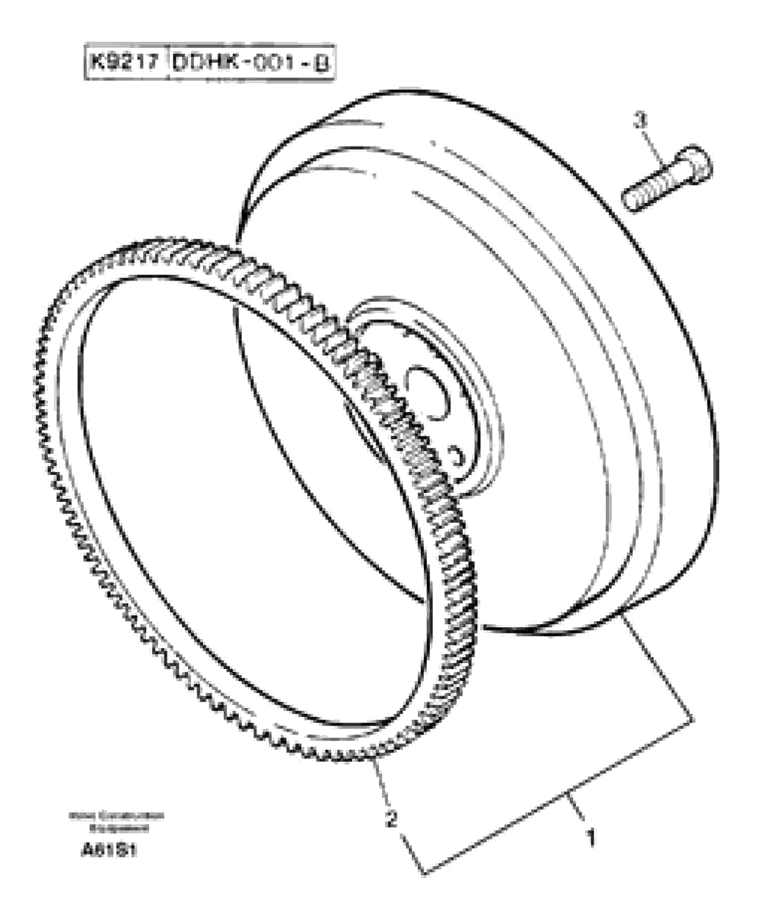 Схема запчастей Volvo EW50 - 9413 Flywheel and ring gear EW50 TYPE 256