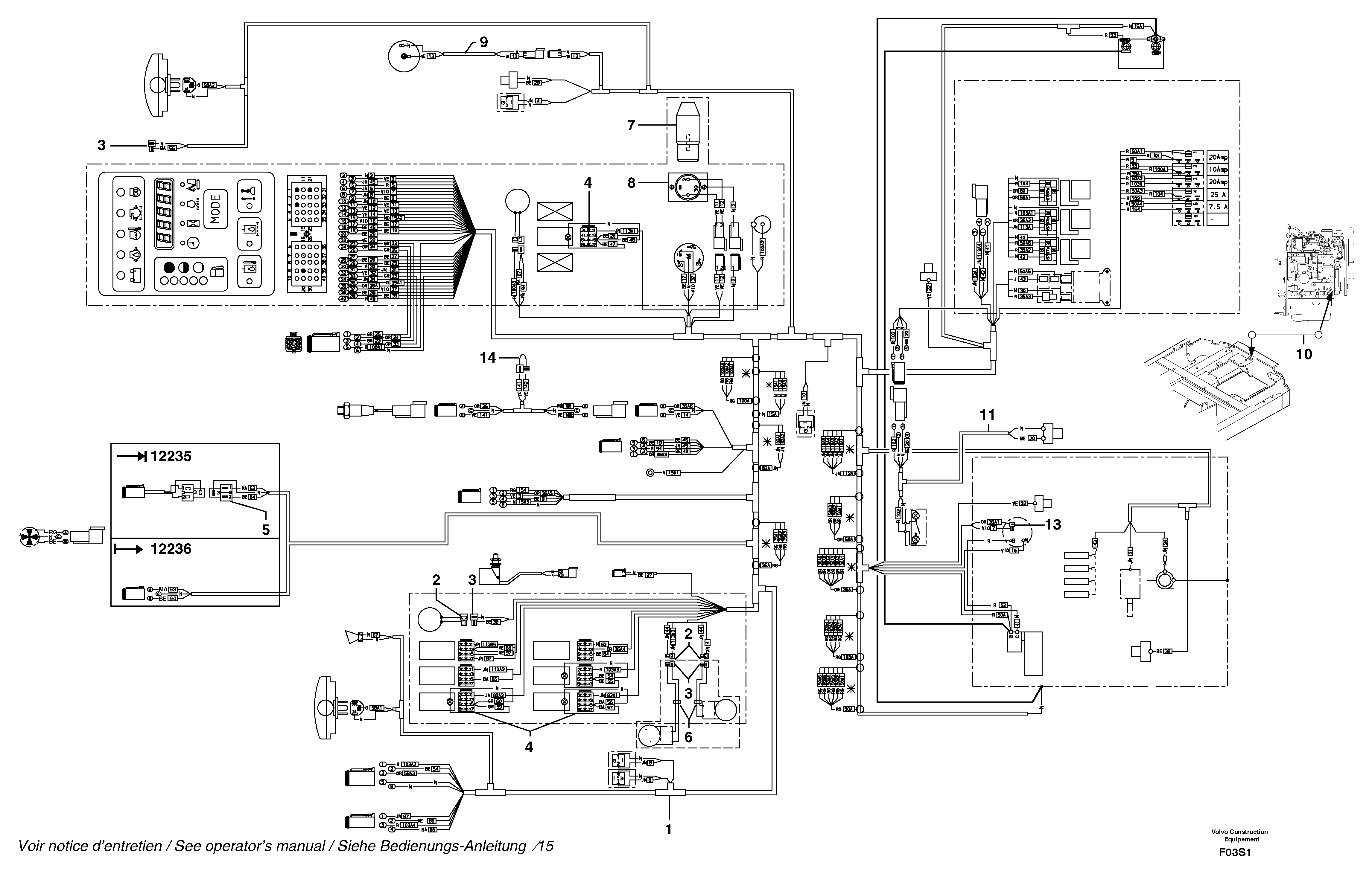 Схема запчастей Volvo EW50 - 45508 Electrical system / with Puma EW50 TYPE 256