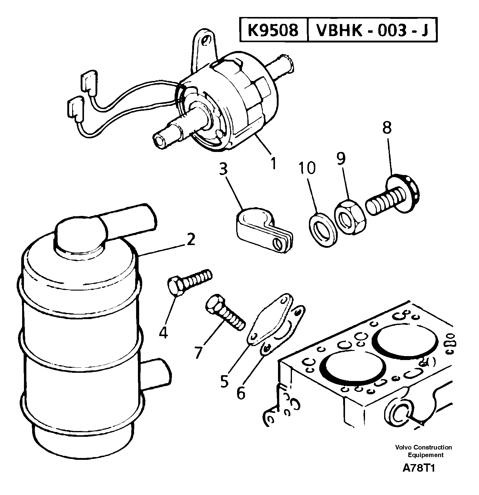 Схема запчастей Volvo EW50 - 24741 Low pressure fuel system EW50VV TYPE 256