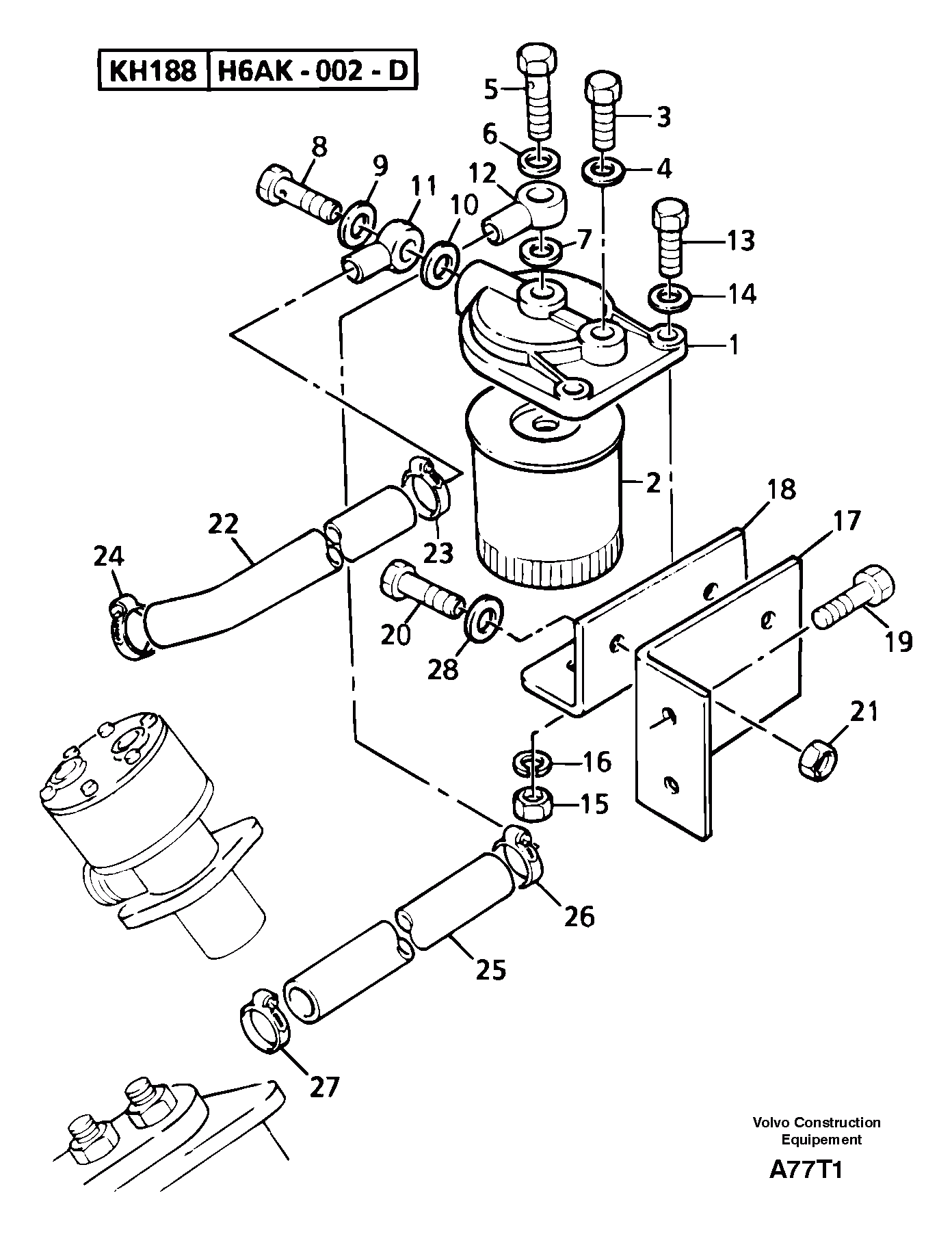 Схема запчастей Volvo EW50 - 24742 Low pressure fuel system EW50VV TYPE 256