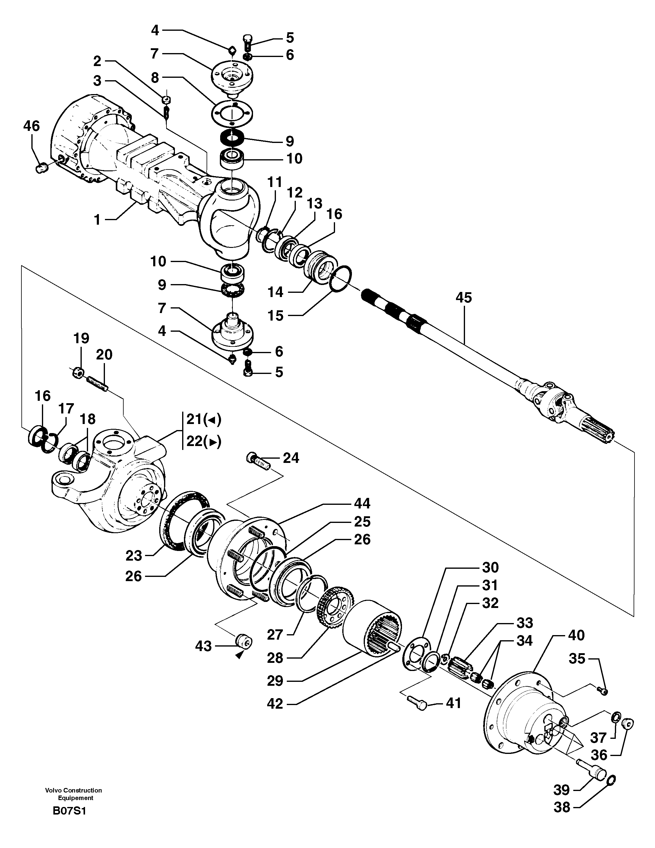 Схема запчастей Volvo EW50 - 12252 Мост передний (1660) EW50 TYPE 256
