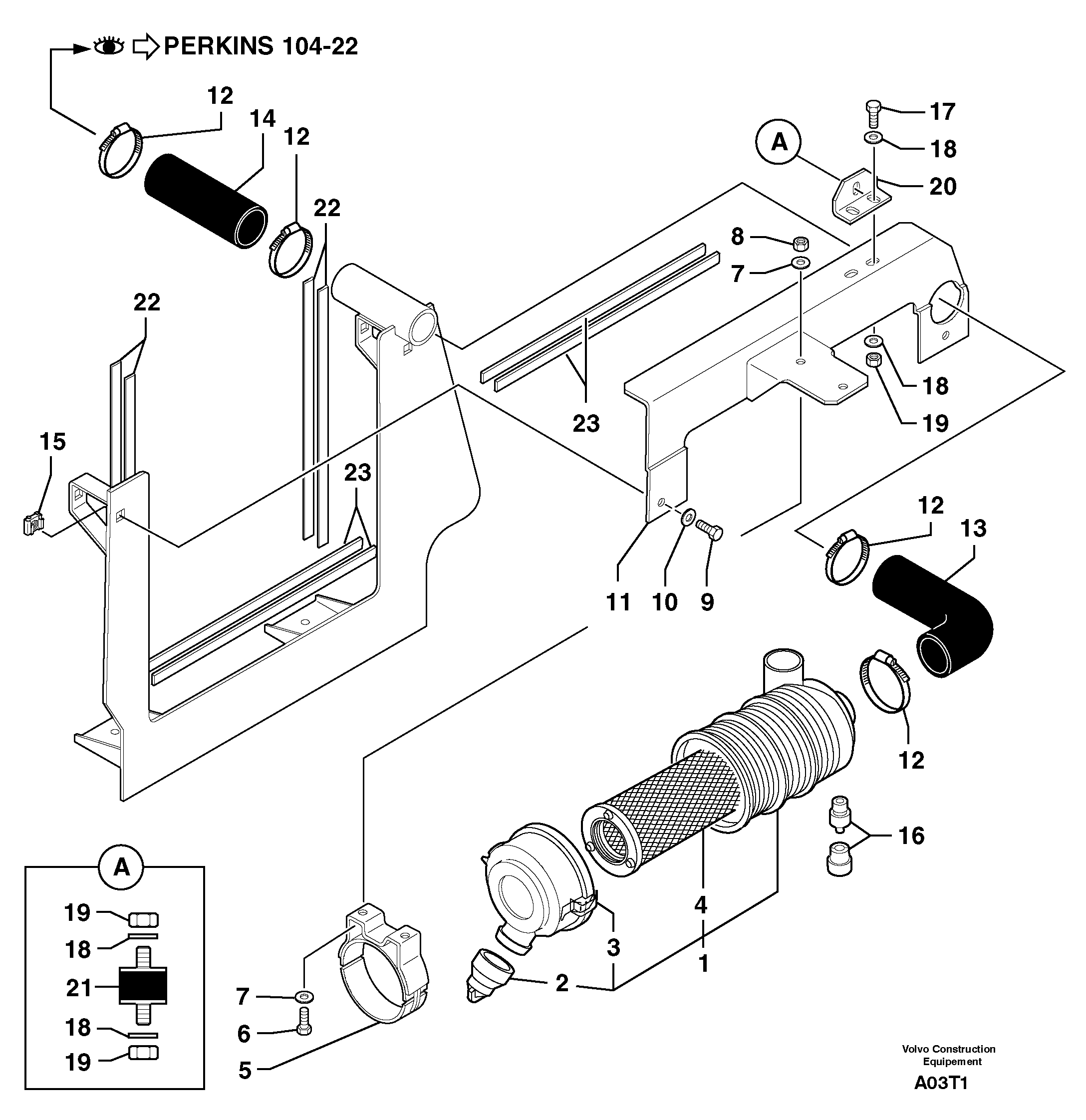 Схема запчастей Volvo EW50 - 106231 Фильтр воздушный EW50VV TYPE 256