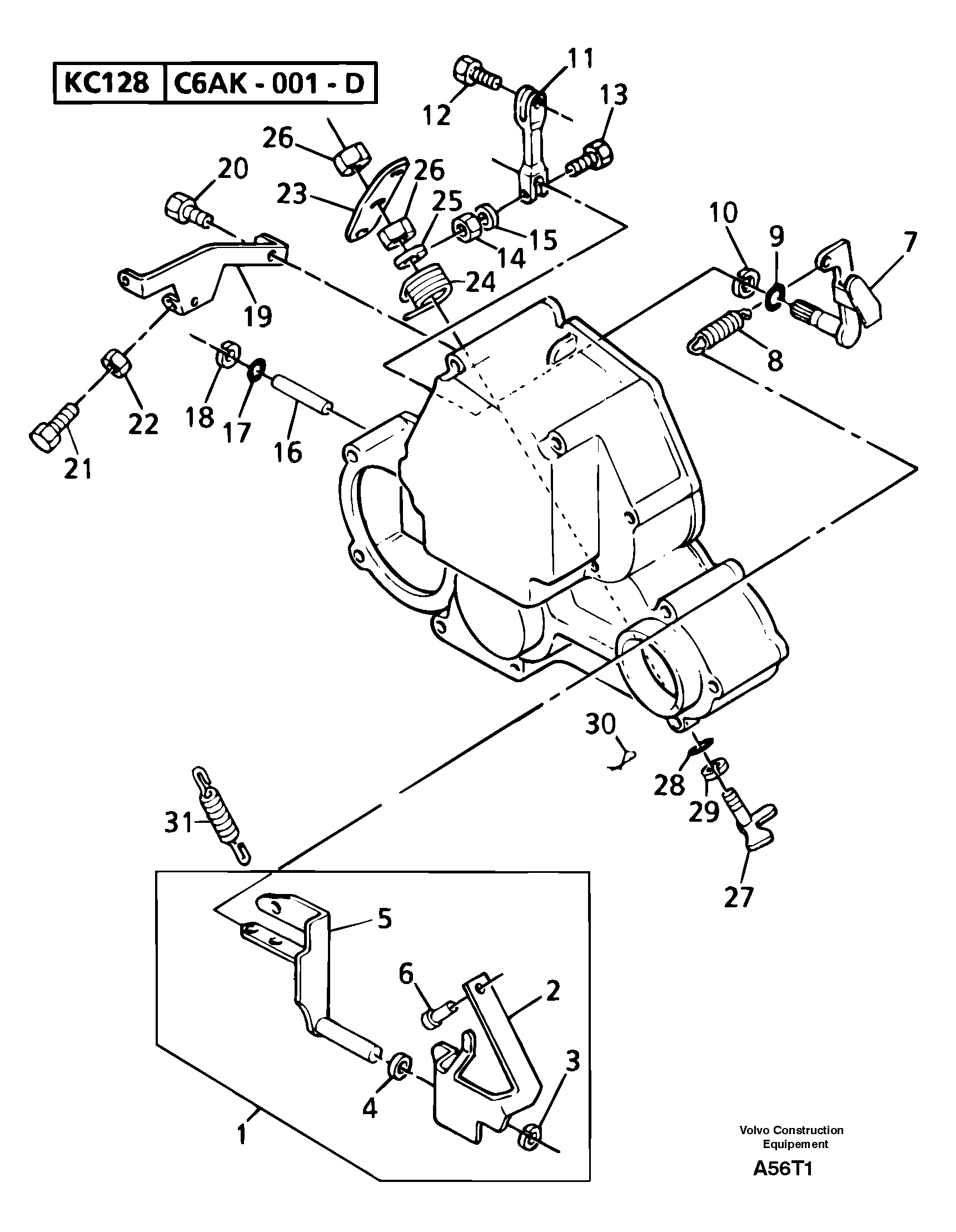 Схема запчастей Volvo EW50 - 9700 Engine injection pump control EW50VV TYPE 256