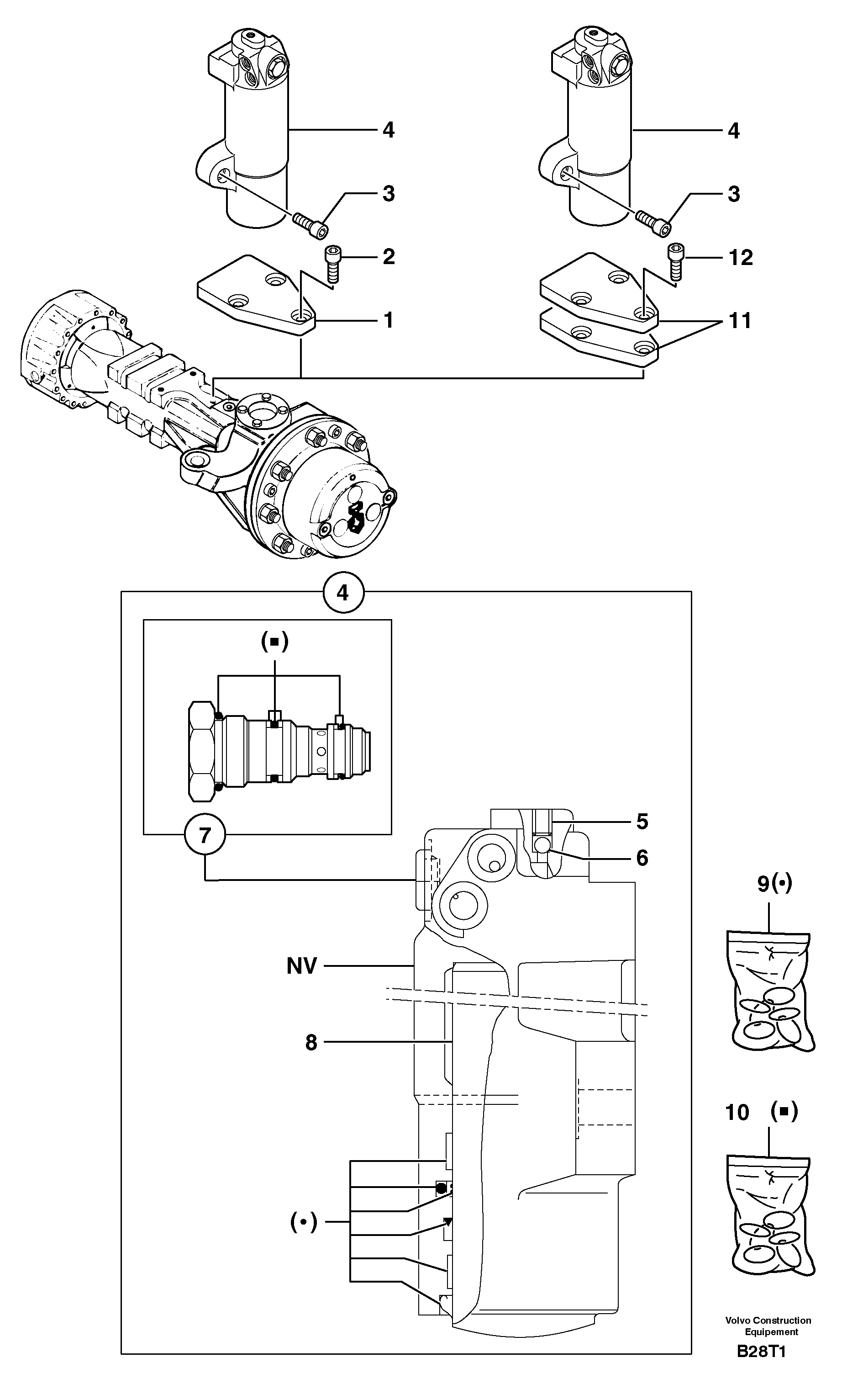 Схема запчастей Volvo EW50 - 30181 Oscillation lock cylinder EW50VV TYPE 256