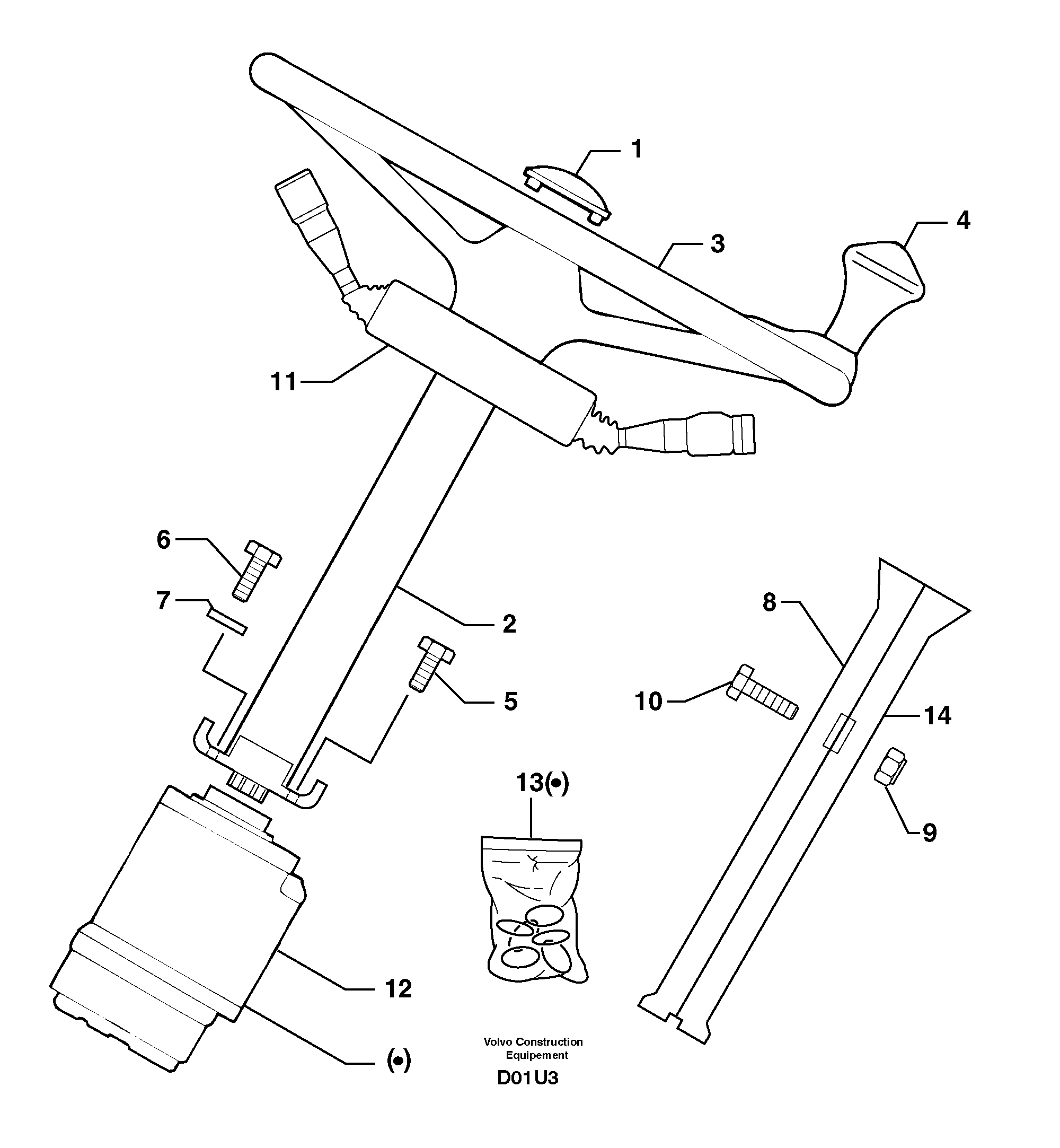 Схема запчастей Volvo EW70 - 8884 Steering EW70 TYPE 262