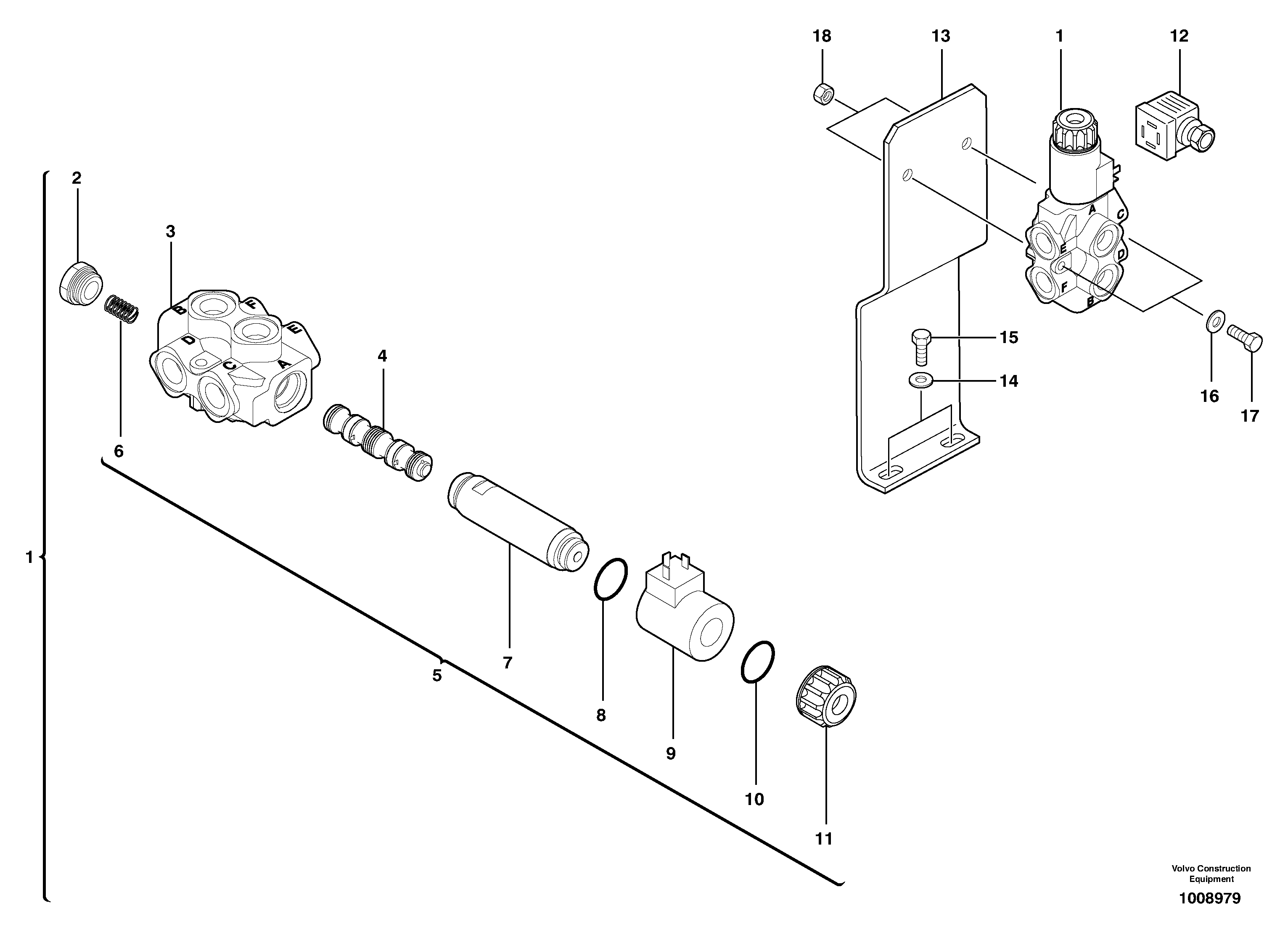 Схема запчастей Volvo EW70 - 5514 Slewing-offset selector switch EW70 TYPE 262