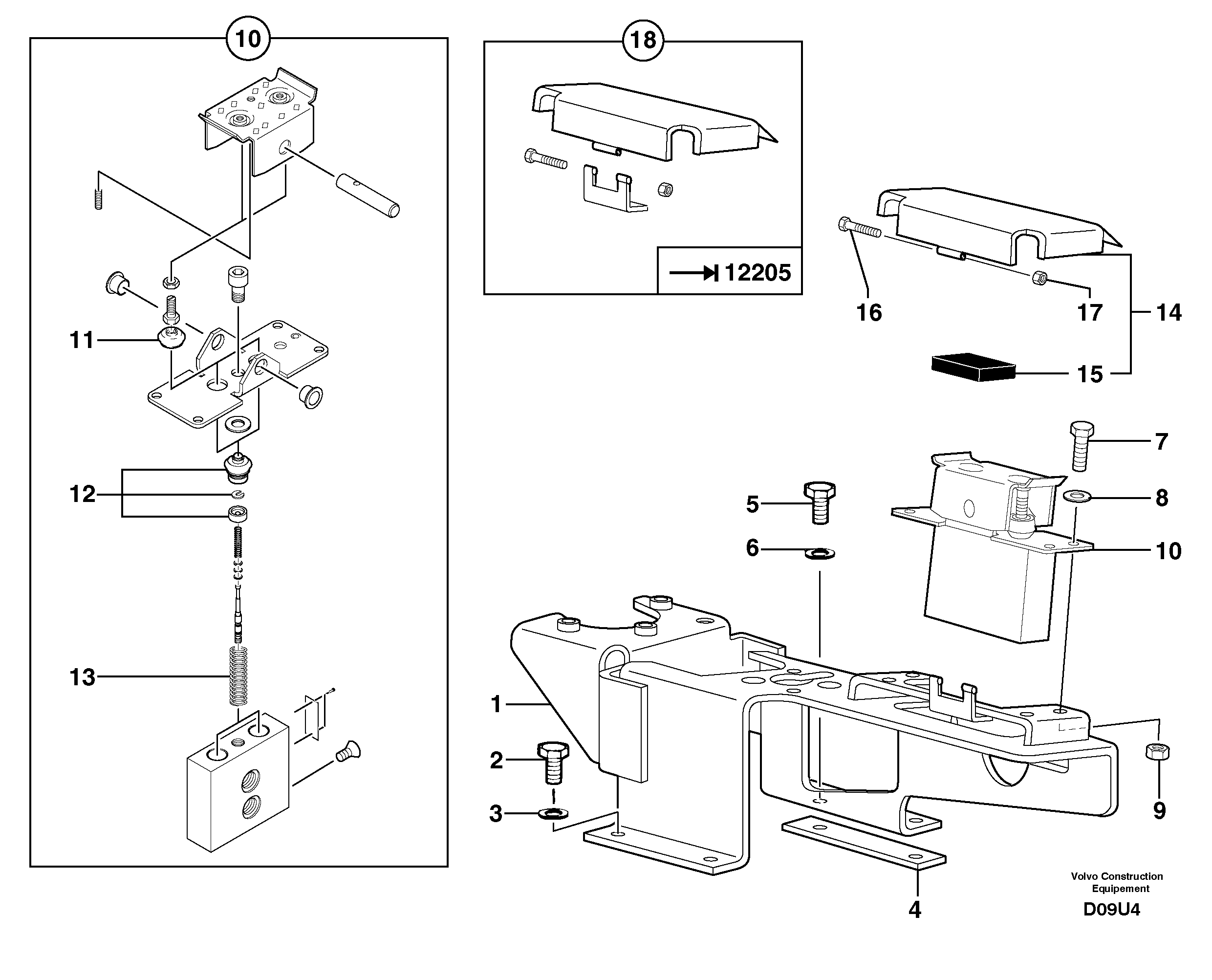 Схема запчастей Volvo EW70 - 103350 Control pedal : articulated boom EW70VV TYPE 262