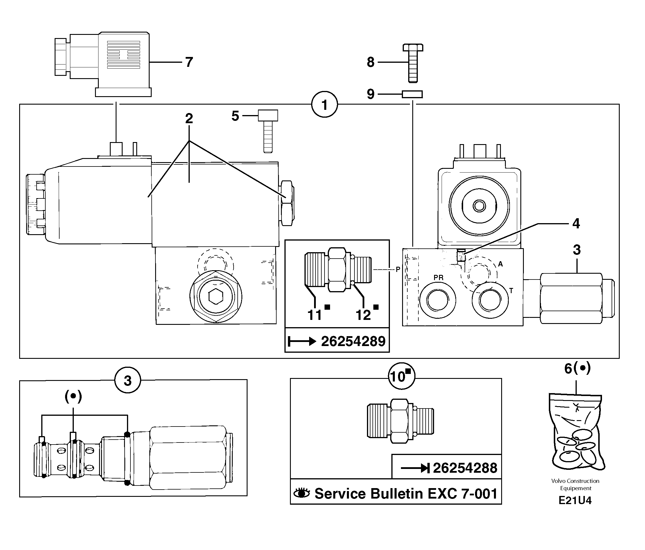 Схема запчастей Volvo EW70 - 19590 Electrovalve : oscillation lock EW70VV TYPE 262