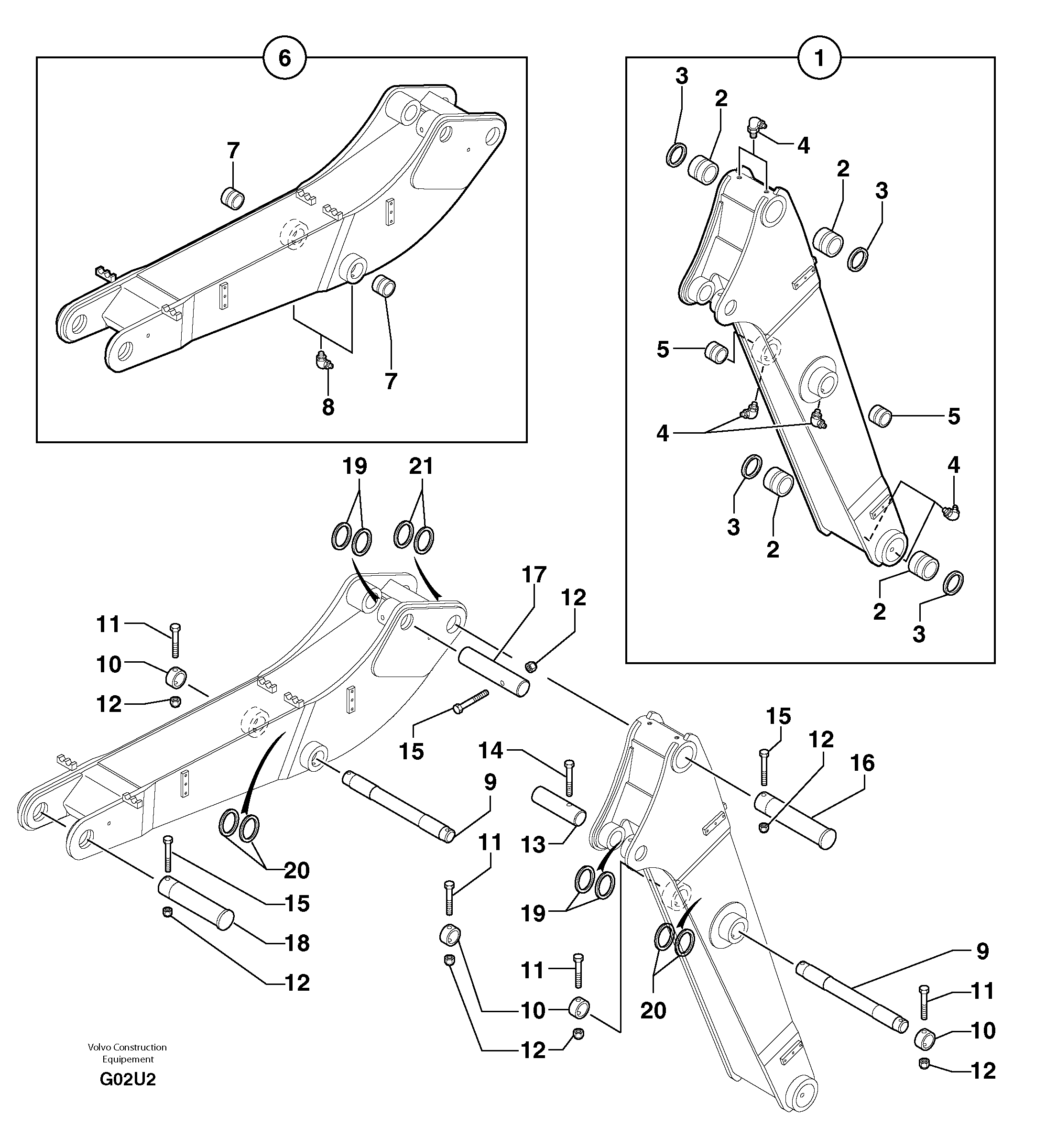 Схема запчастей Volvo EW70 - 18671 Boom / intermediate boom EW70VV TYPE 262