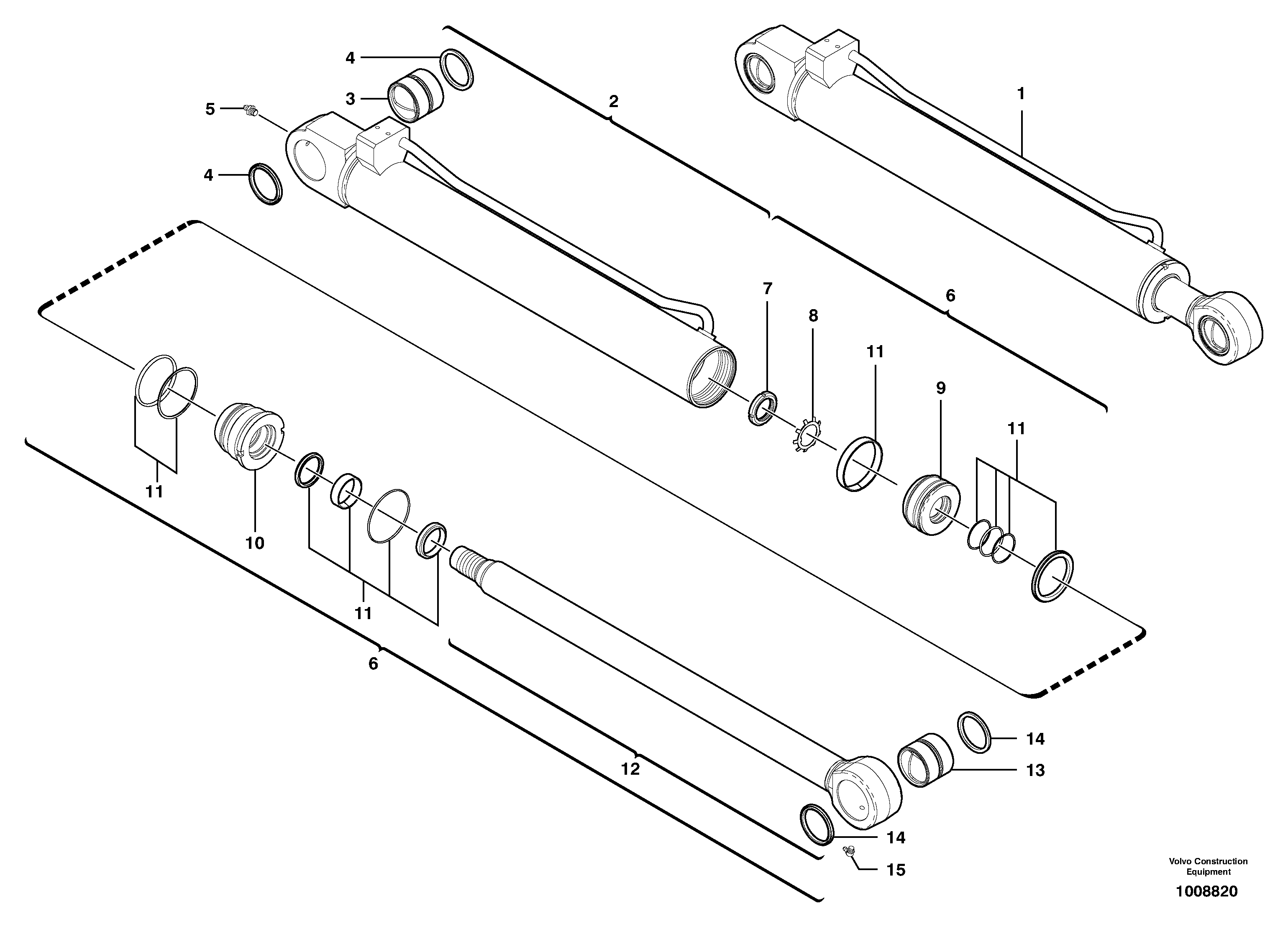 Схема запчастей Volvo EW70 - 18677 Цилиндр ковша EW70VV TYPE 262