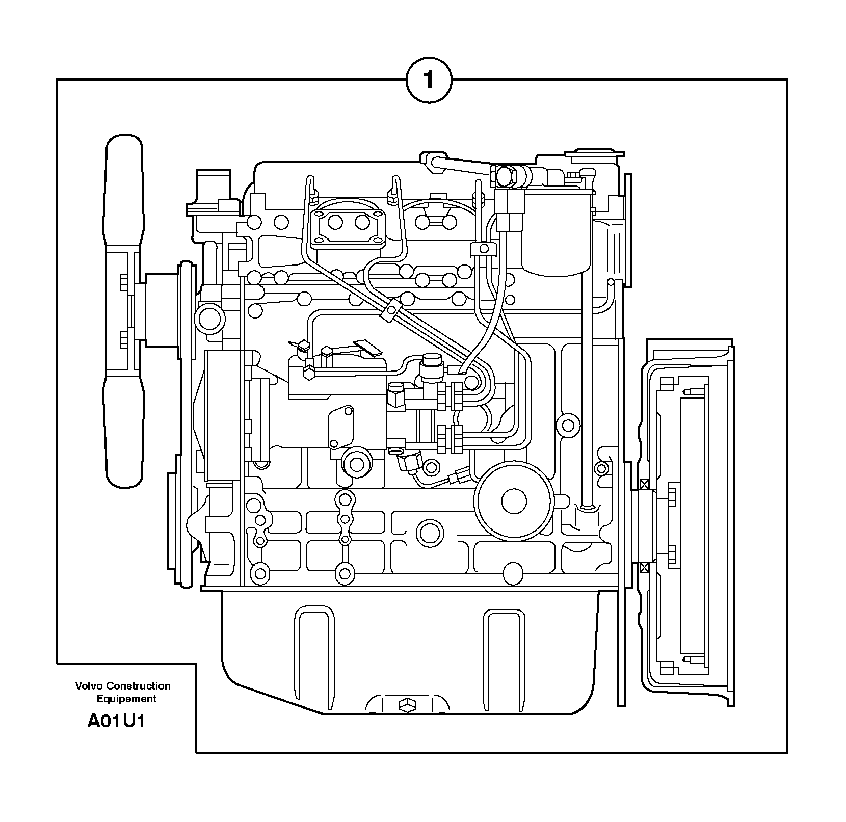 Схема запчастей Volvo EW70 - 3418 Двигатель в сборе (дизель) EW70 TYPE 262