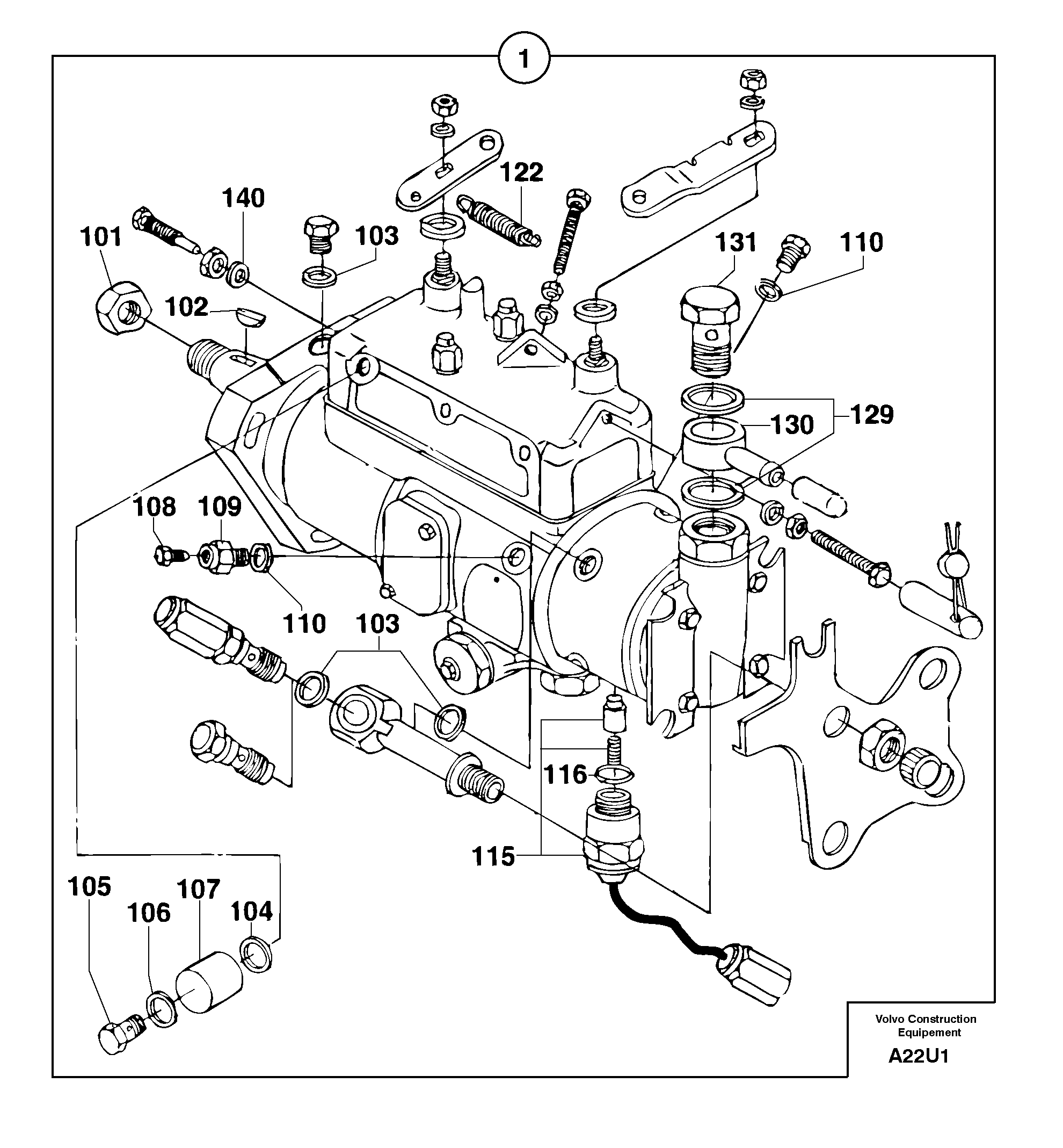 Схема запчастей Volvo EW70 - 3469 Насос EW70 TYPE 262