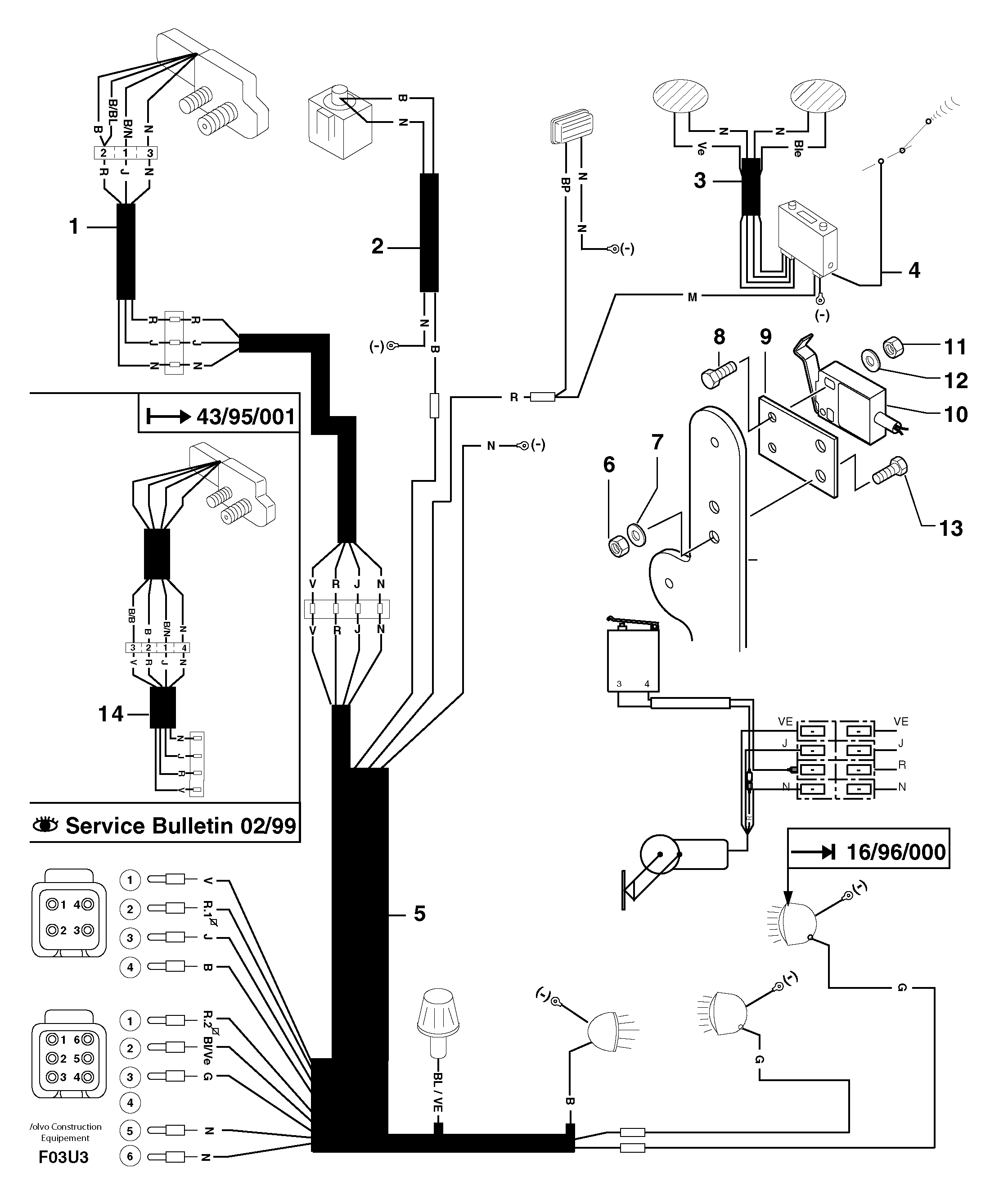 Схема запчастей Volvo EW70 - 4127 Electrical system / cab EW70 TYPE 262