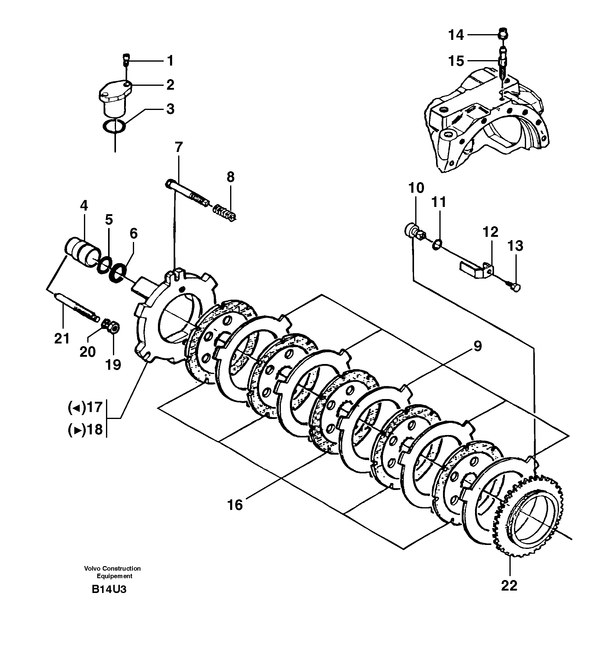 Схема запчастей Volvo EW70 - 57460 Rear axle ( 1660 ) : brake EW70VV TYPE 262