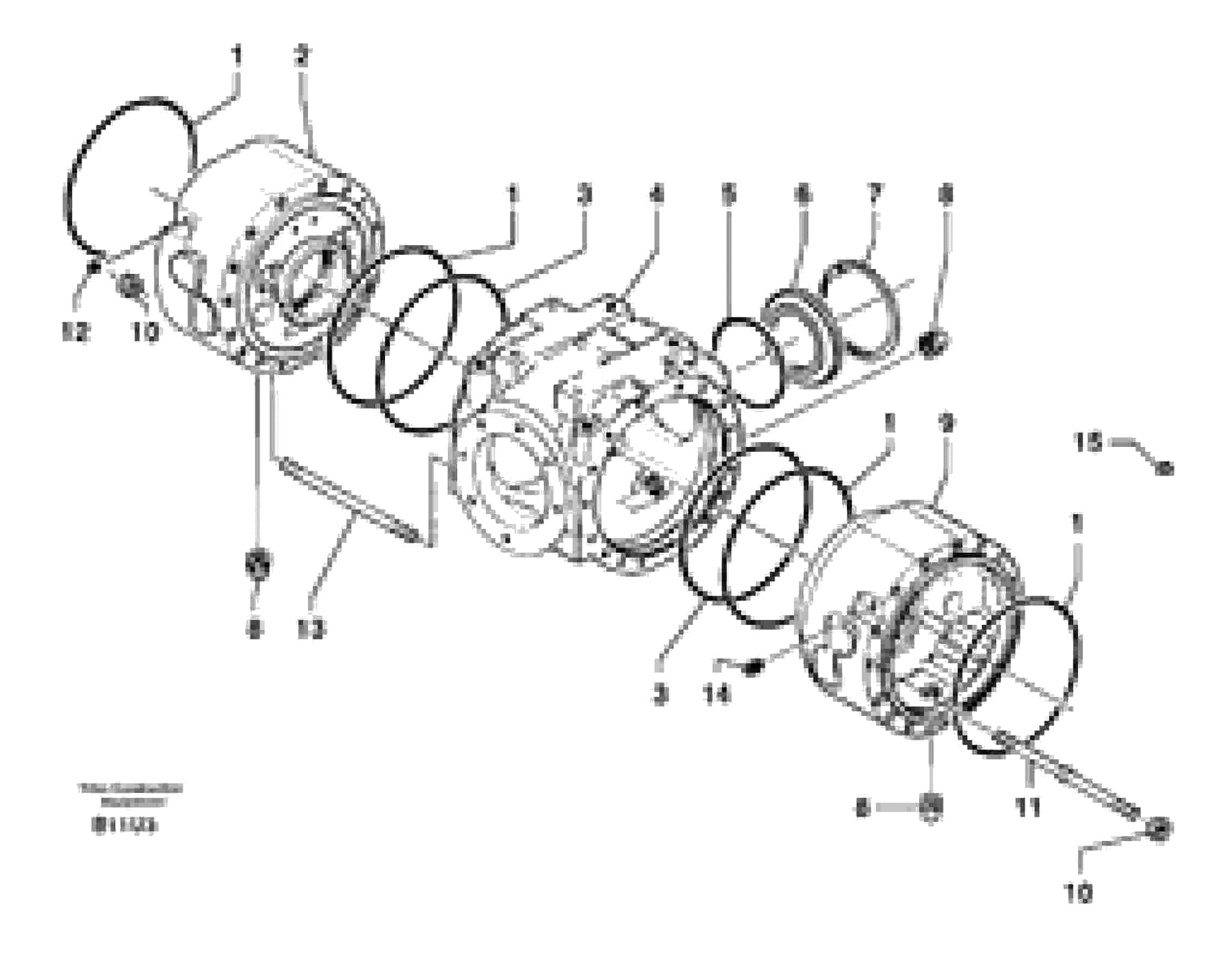 Схема запчастей Volvo EW70 - 5891 Rear axle ( 1660 ) : sump EW70 TYPE 262