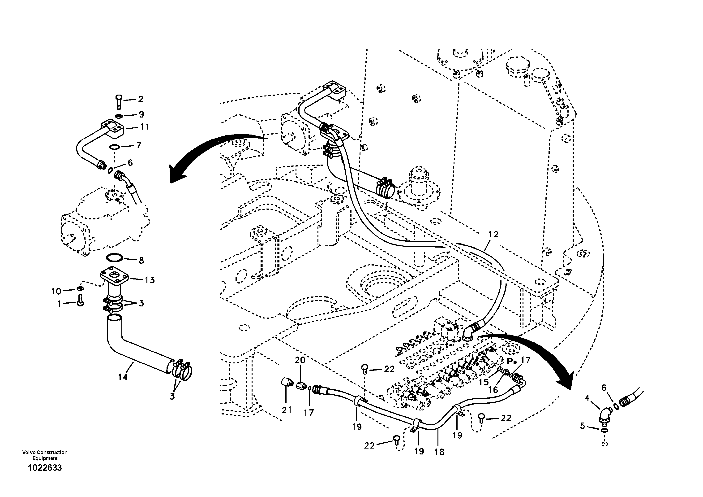 Схема запчастей Volvo ECR88 - 44617 Hydraulic system, hydraulic tank to hydraulic pump ECR88 S/N 14011-