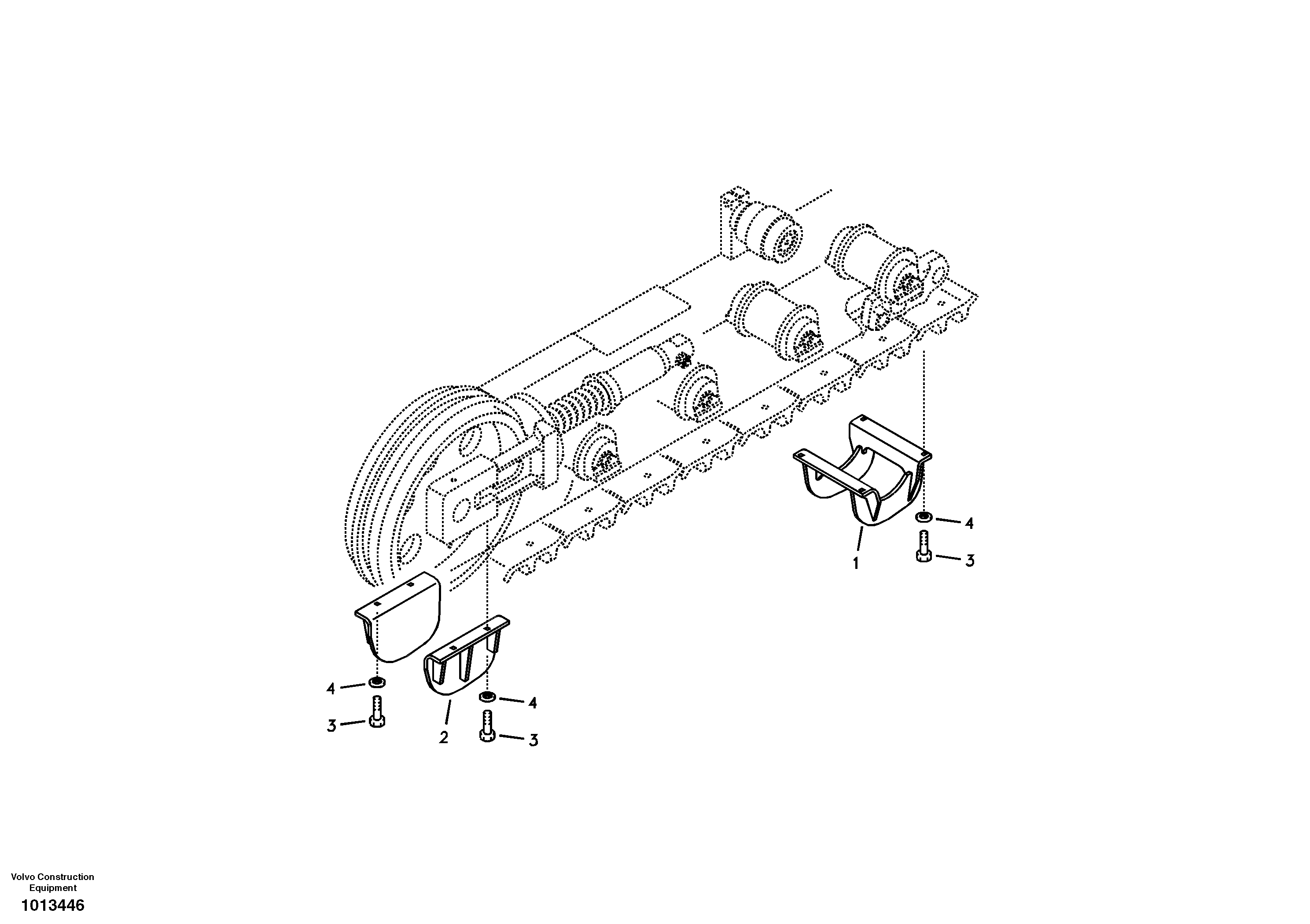 Схема запчастей Volvo ECR88 - 27076 Undercarriage, track guards ECR88 S/N 10001-14010