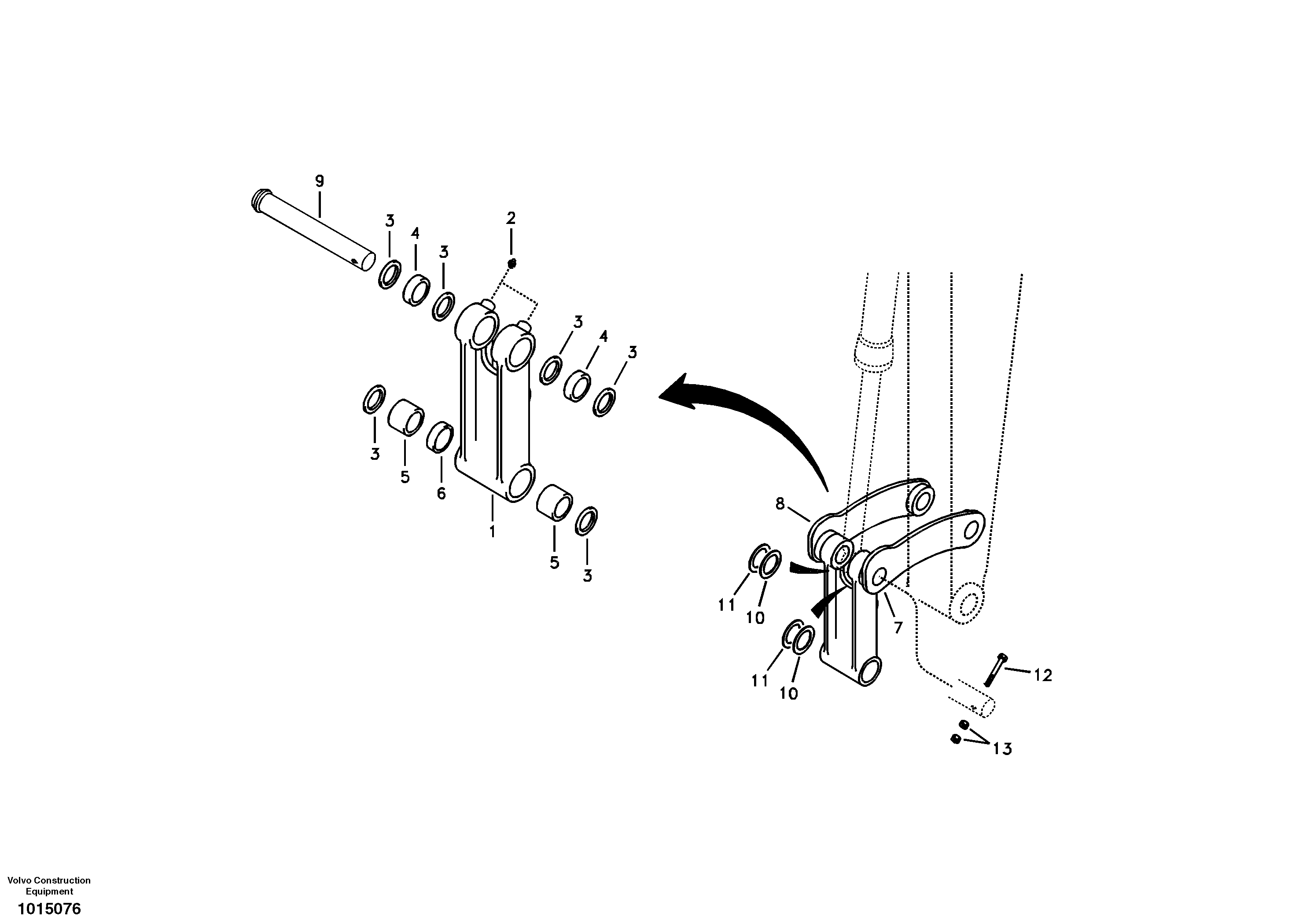 Схема запчастей Volvo ECR88 - 55847 Links to connecting rod ECR88 S/N 14011-