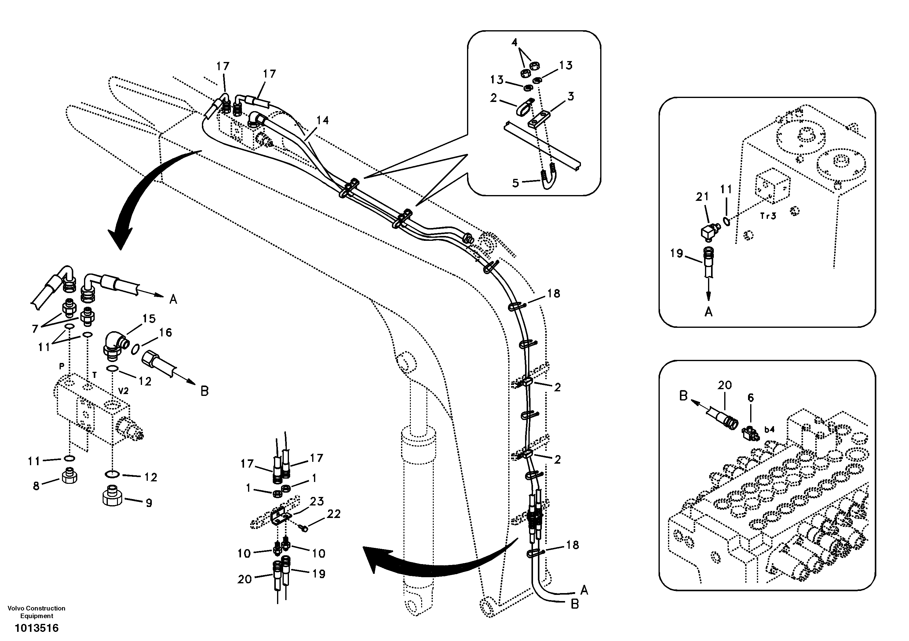 Схема запчастей Volvo ECR88 - 45109 Working hydraulic, dipper arm rupture ECR88 S/N 10001-14010