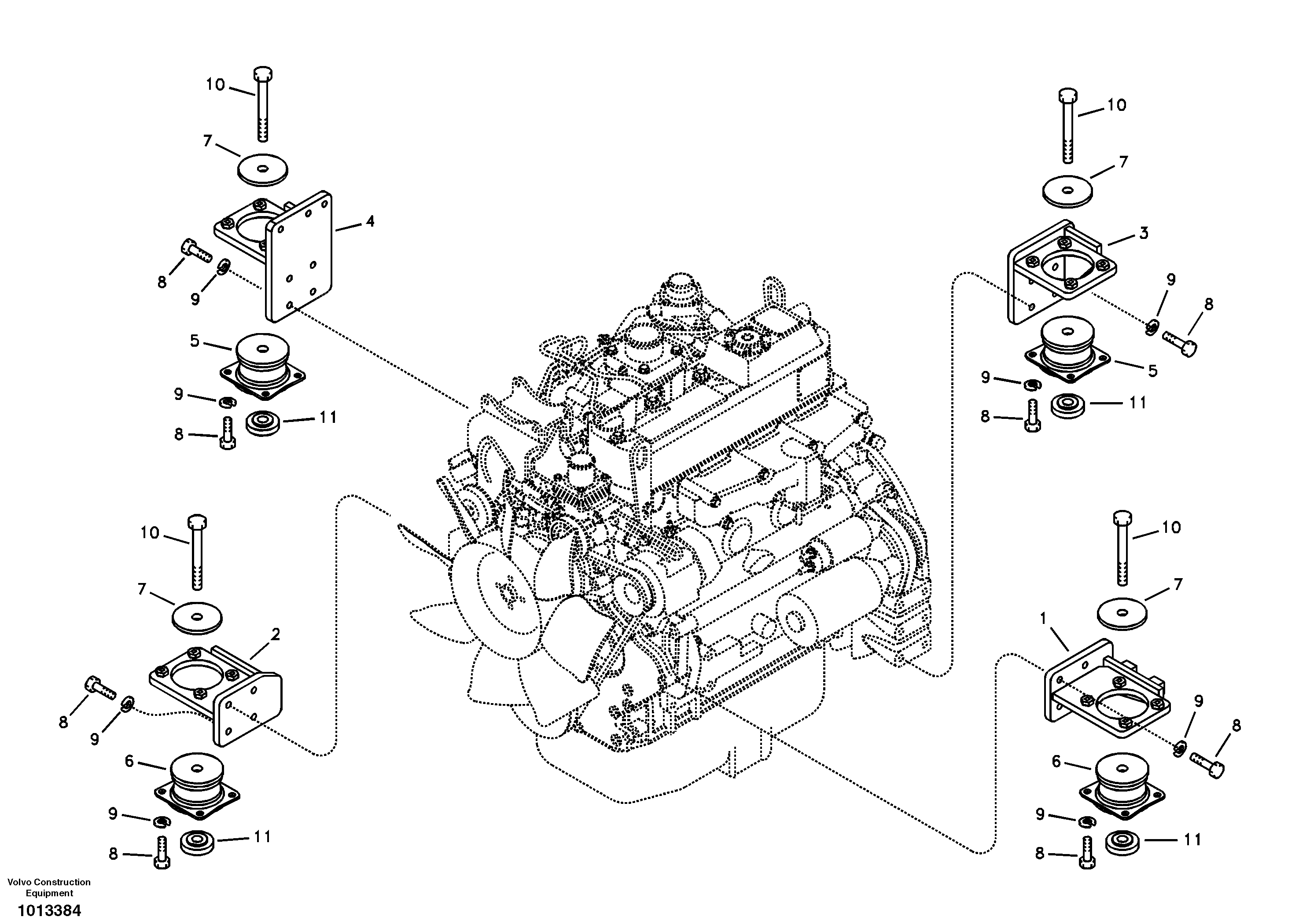 Схема запчастей Volvo ECR88 - 18183 Engine mount ECR88 S/N 14011-