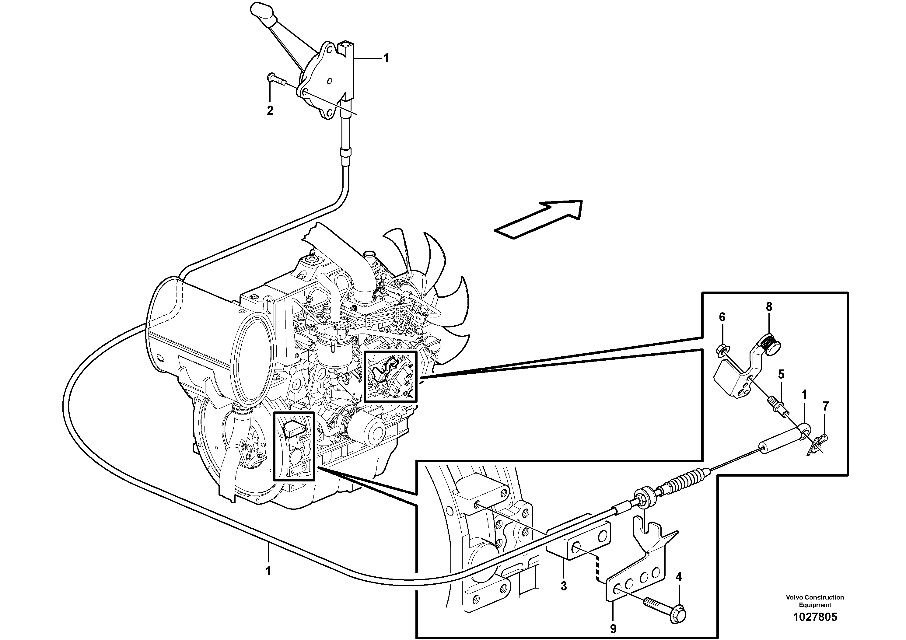 Схема запчастей Volvo EC35C - 76705 Hand throttle EC35C