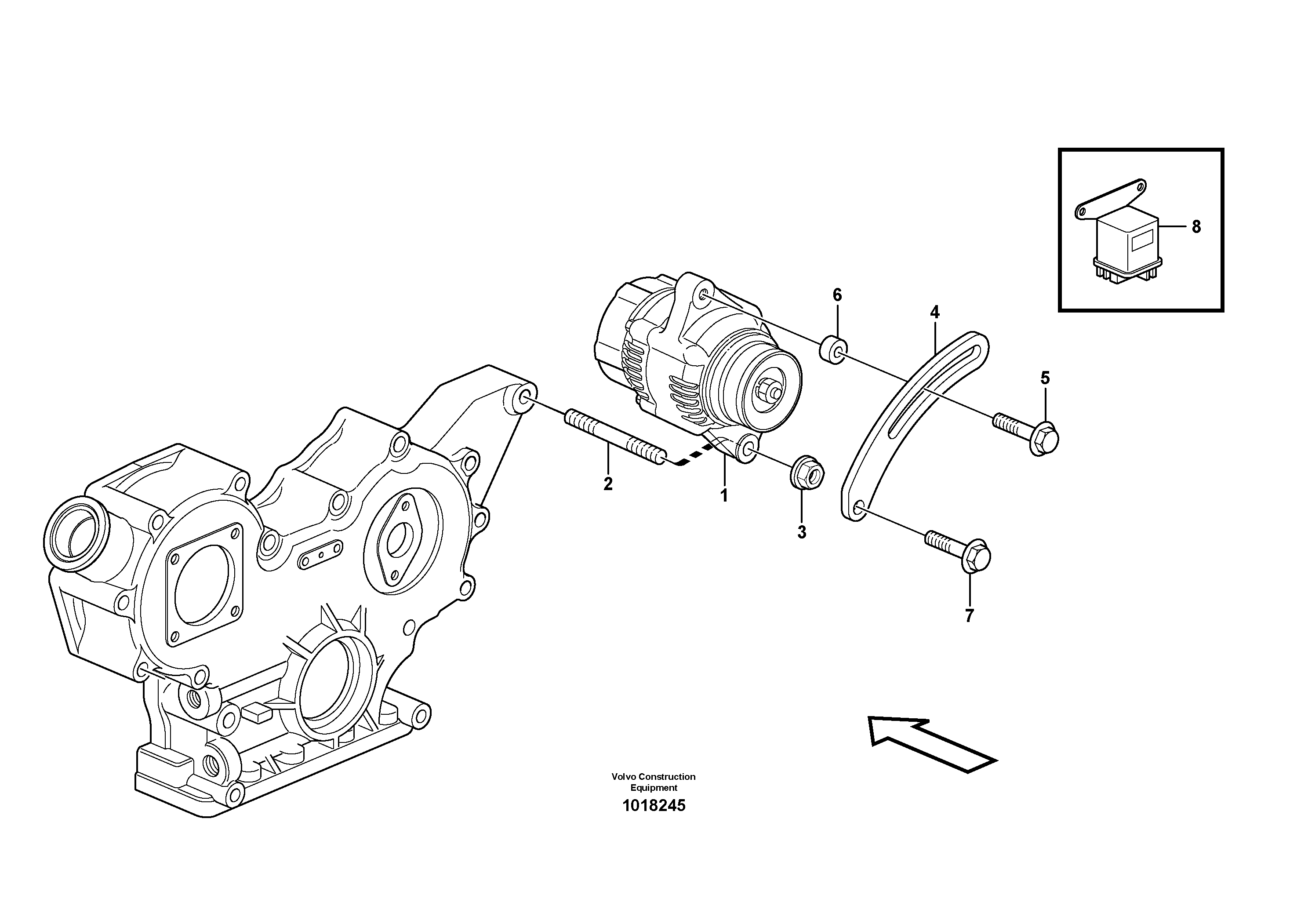 Схема запчастей Volvo EC35C - 55271 Alternator with assembling details EC35C