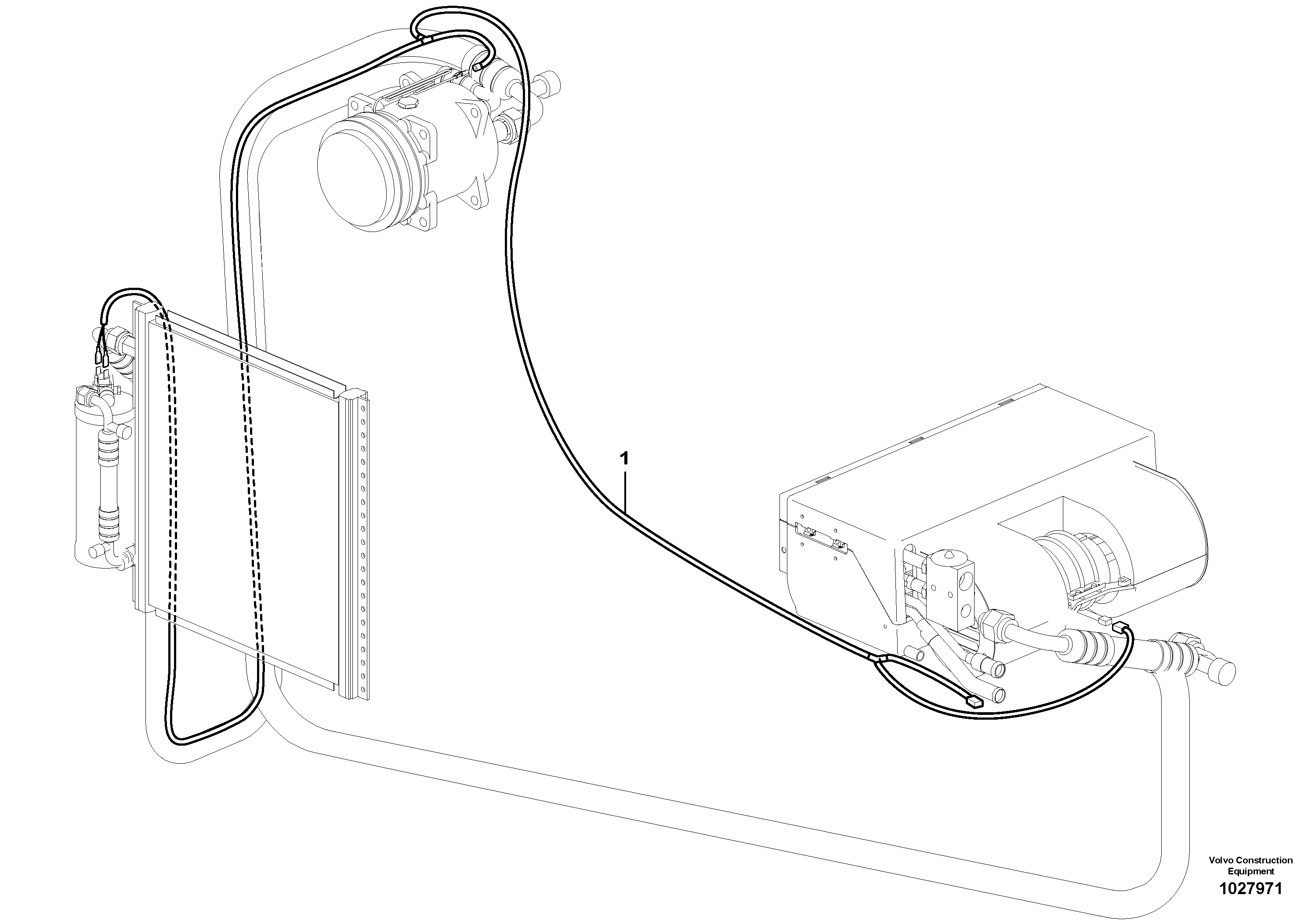 Схема запчастей Volvo EC35C - 23673 Cable harness, air conditioning EC35C