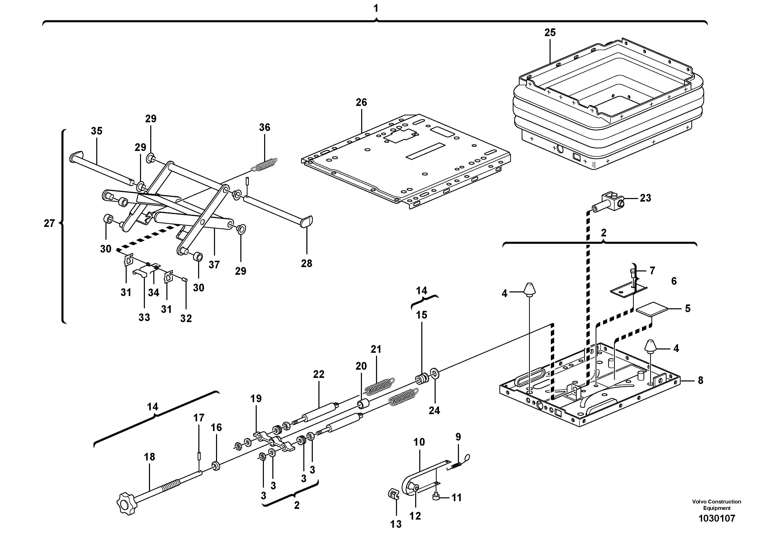 Схема запчастей Volvo EC35C - 60904 Suspended seat EC35C