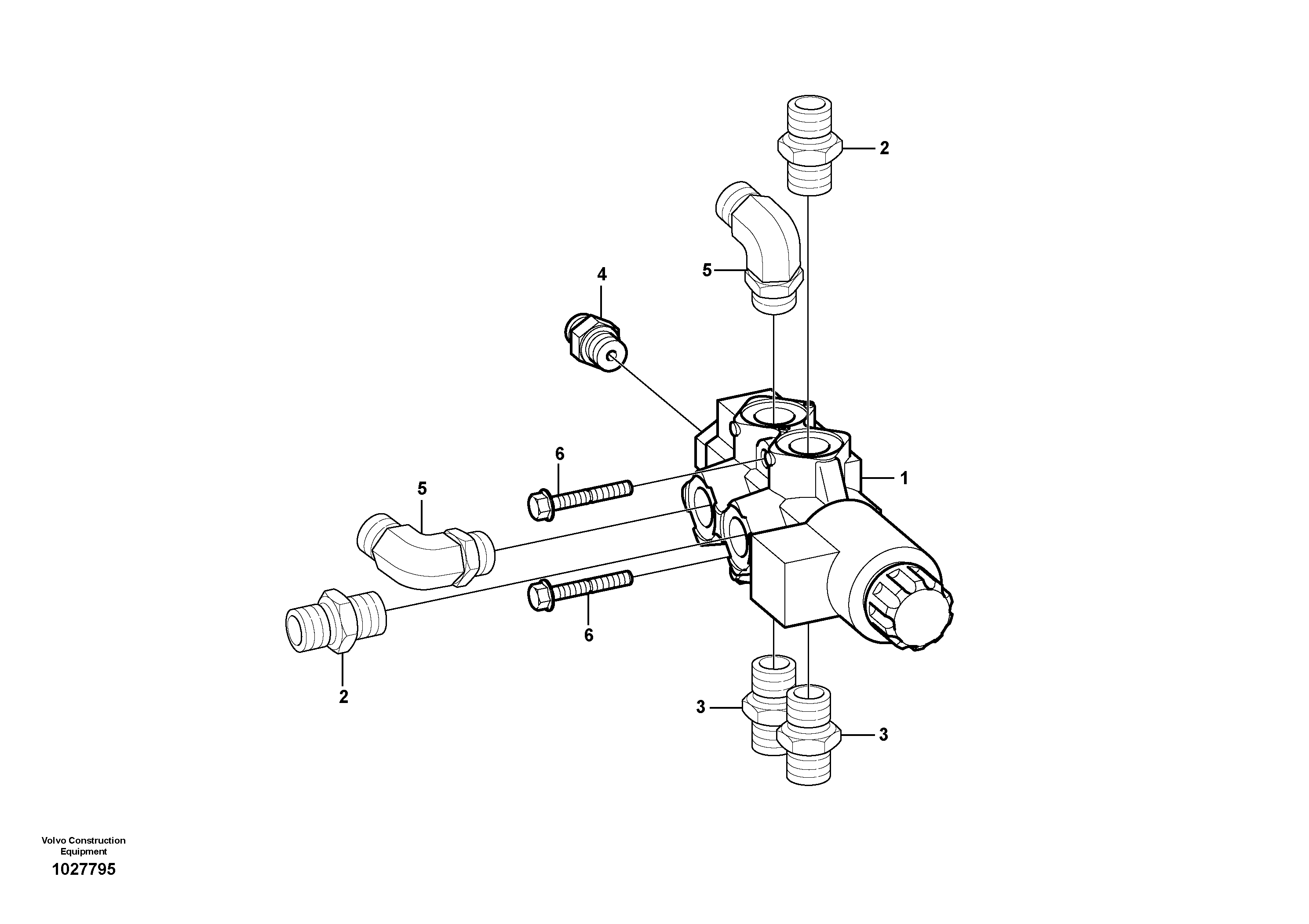 Схема запчастей Volvo EC35C - 23162 Six-way valve EC35C