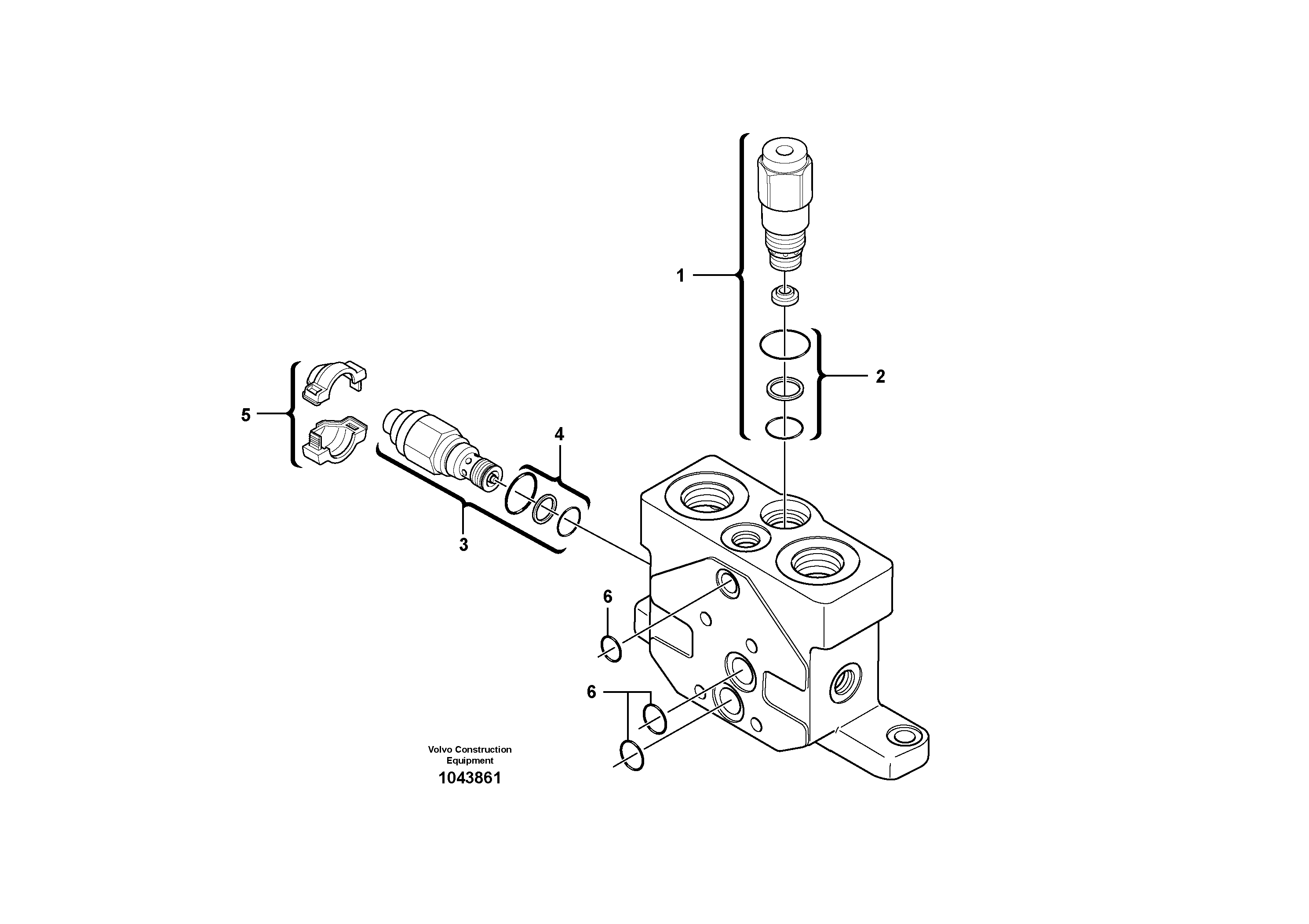 Схема запчастей Volvo EC35C - 50435 Valve section EC35C