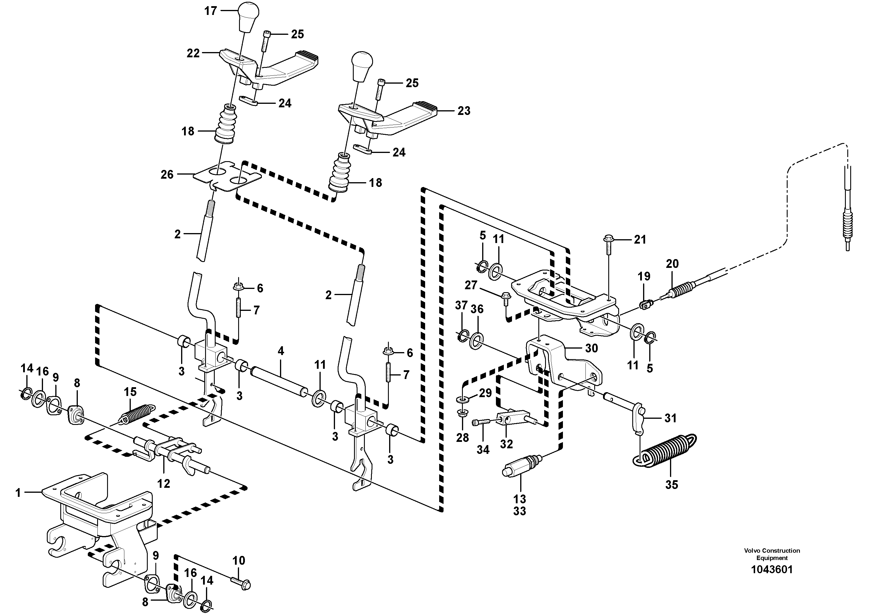 Схема запчастей Volvo EC35C - 46945 Control levers : travelling EC35C