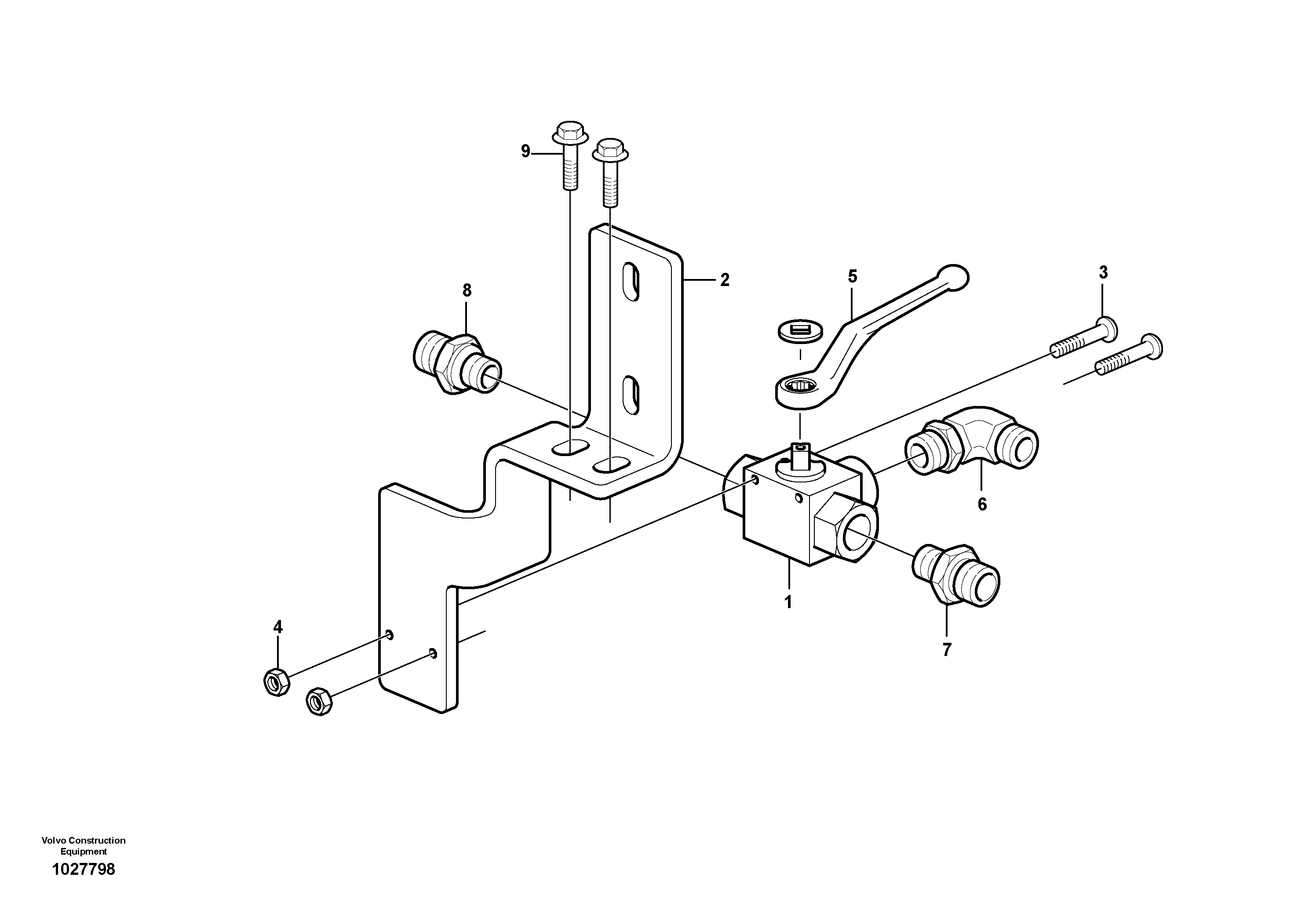 Схема запчастей Volvo EC35C - 105620 Three-way valve EC35C