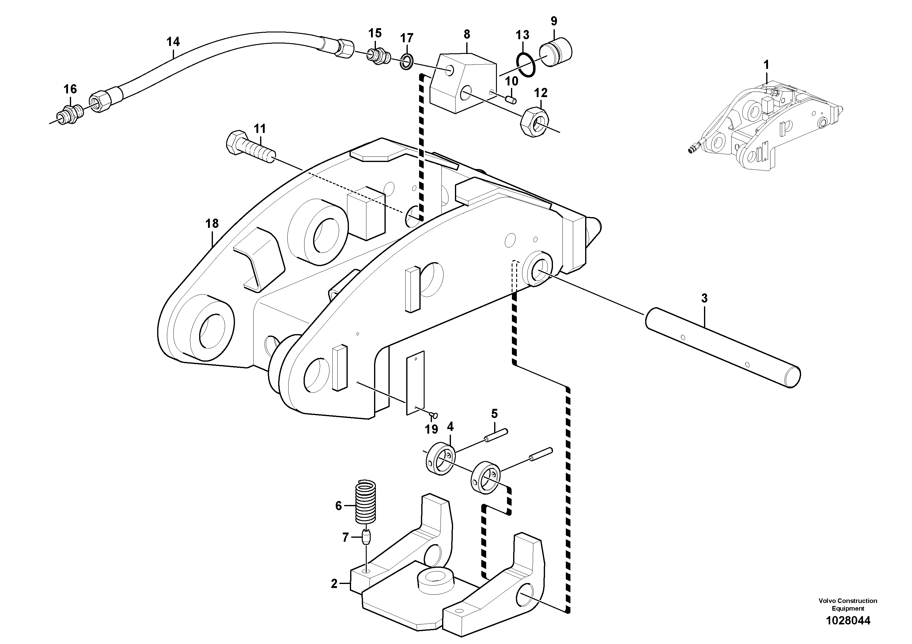 Схема запчастей Volvo EC35C - 50970 Tool holder / hydraulic control EC35C