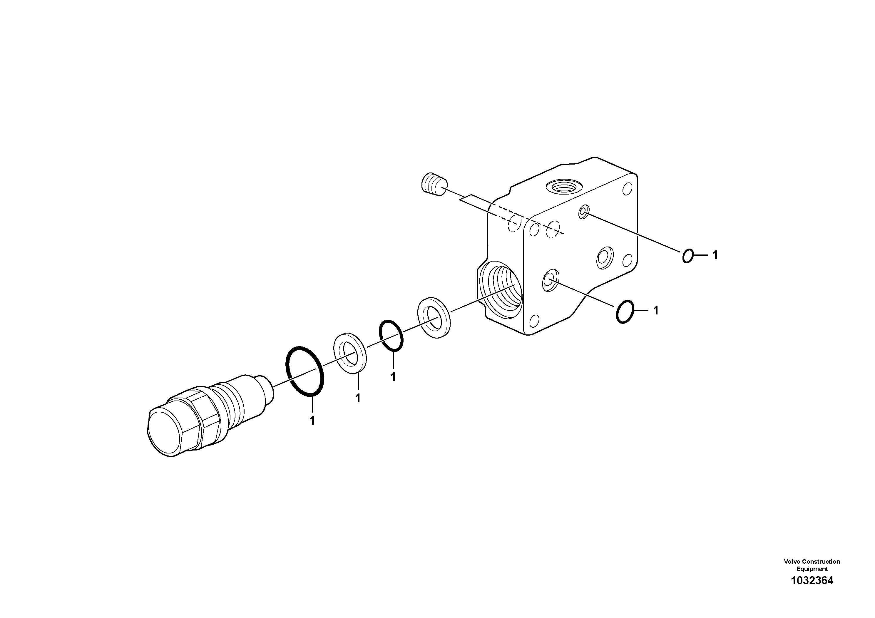 Схема запчастей Volvo ECR48C - 36847 Balancing valve ( travelling ) ECR48C