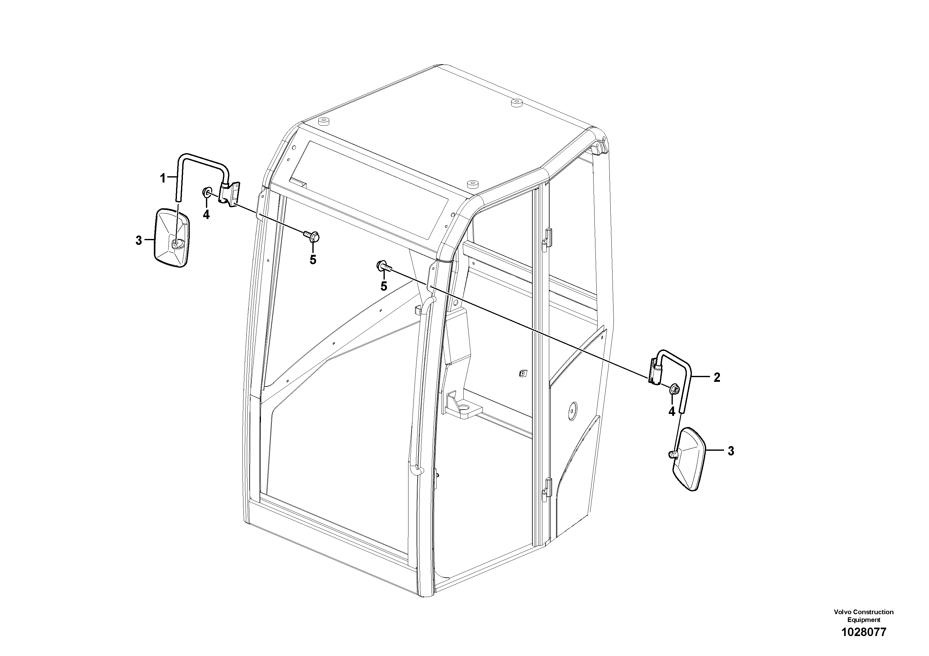 Схема запчастей Volvo ECR48C - 18977 Rear-view mirrors on cab ECR48C