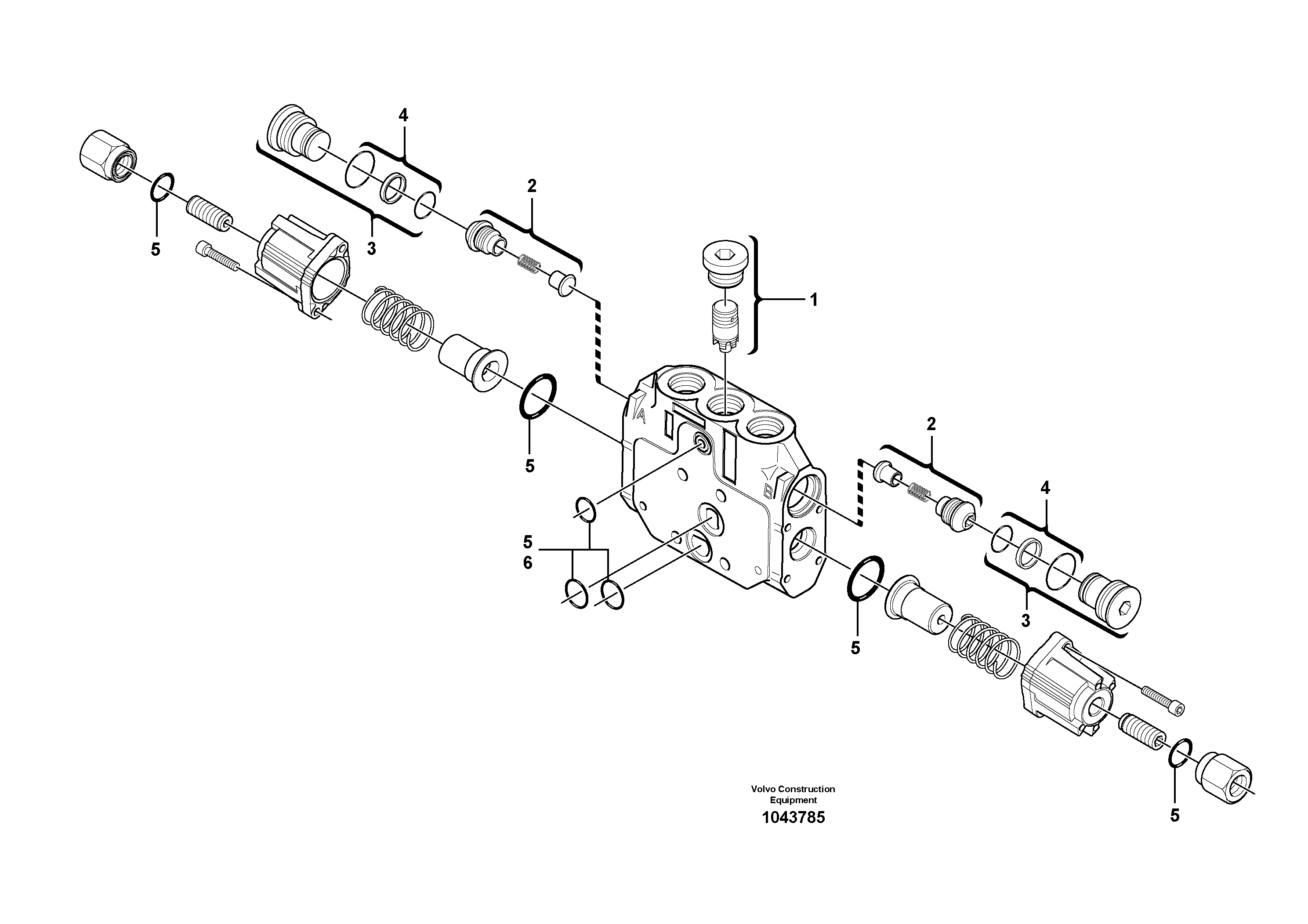 Схема запчастей Volvo ECR48C - 50440 Valve section ECR48C