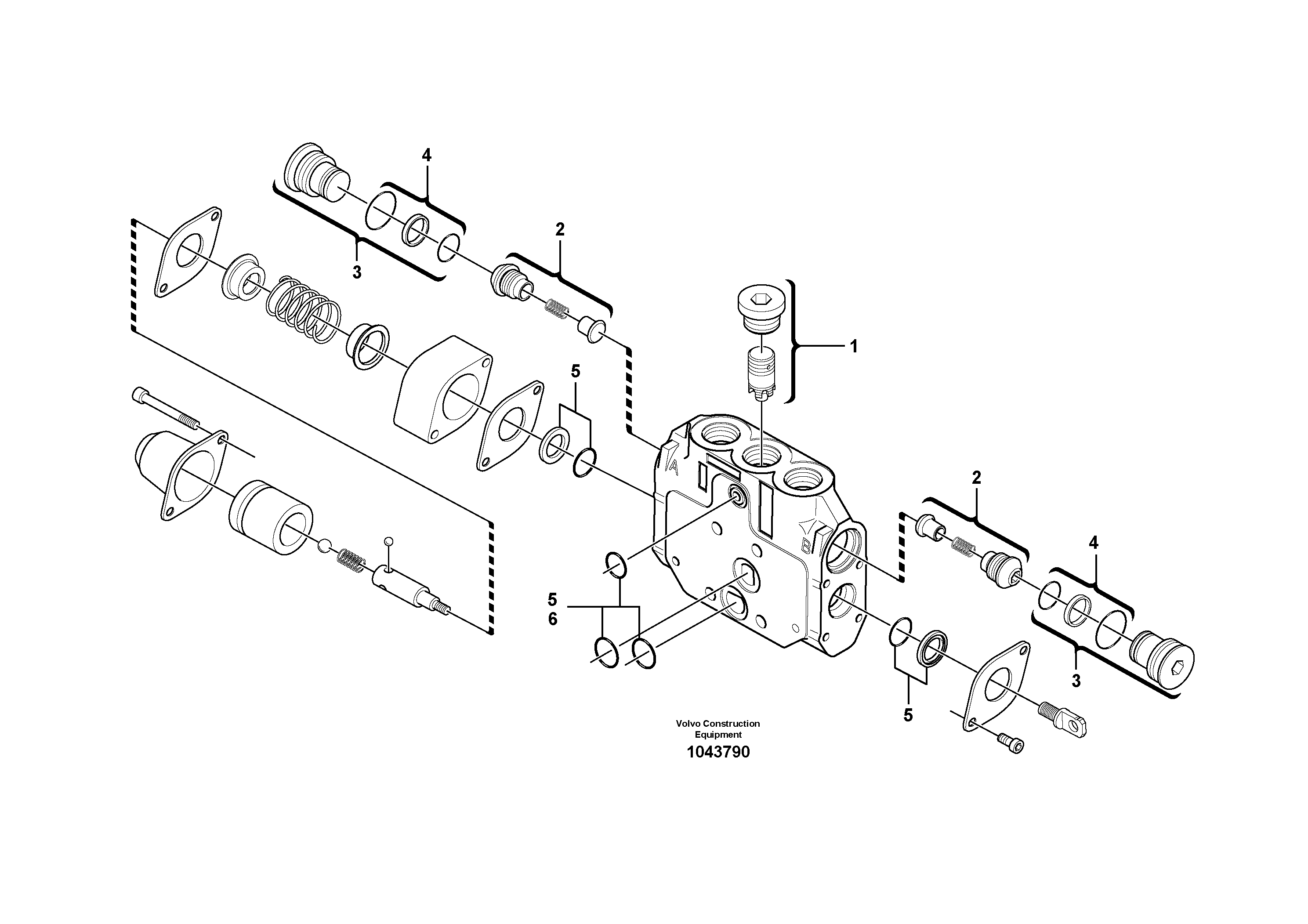 Схема запчастей Volvo ECR48C - 50444 Valve section ECR48C