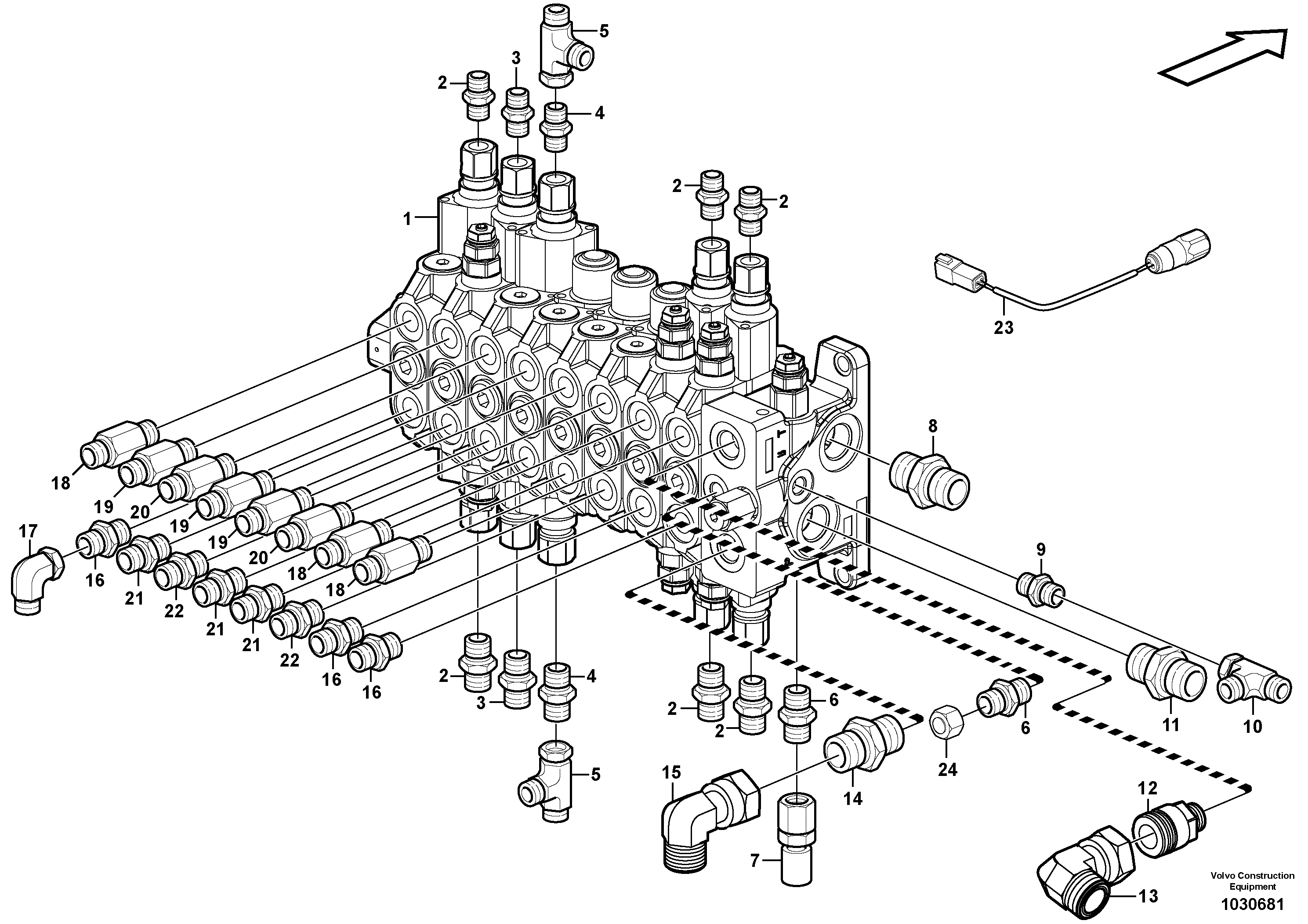 Схема запчастей Volvo ECR48C - 60836 Control valve with fitting parts ECR48C