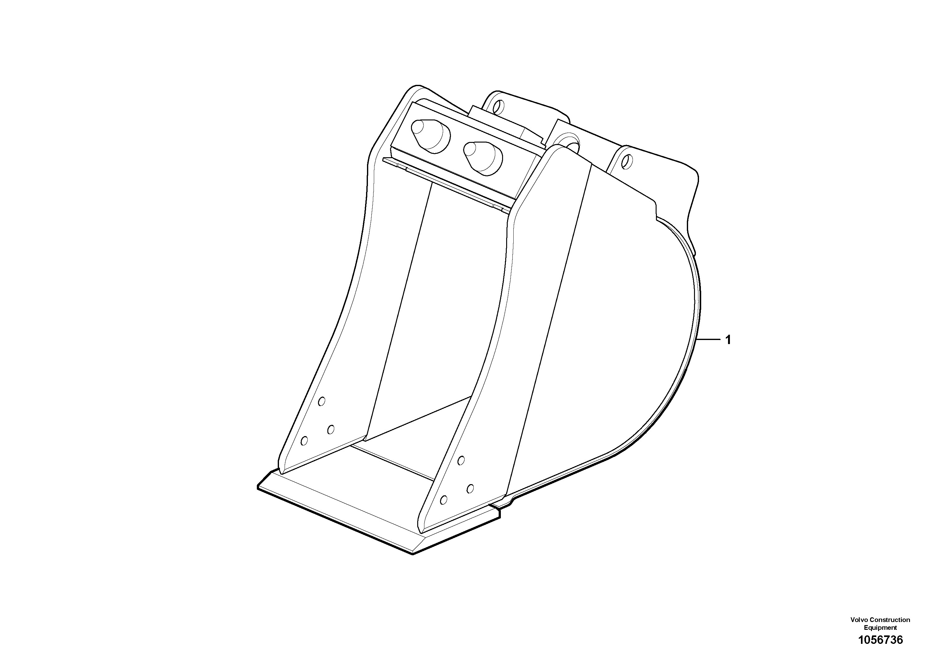 Схема запчастей Volvo ECR48C - 77765 Ковш ATTACHMENTS ATT. COMPACT EXCAVATORS BUCKET&HAMMER